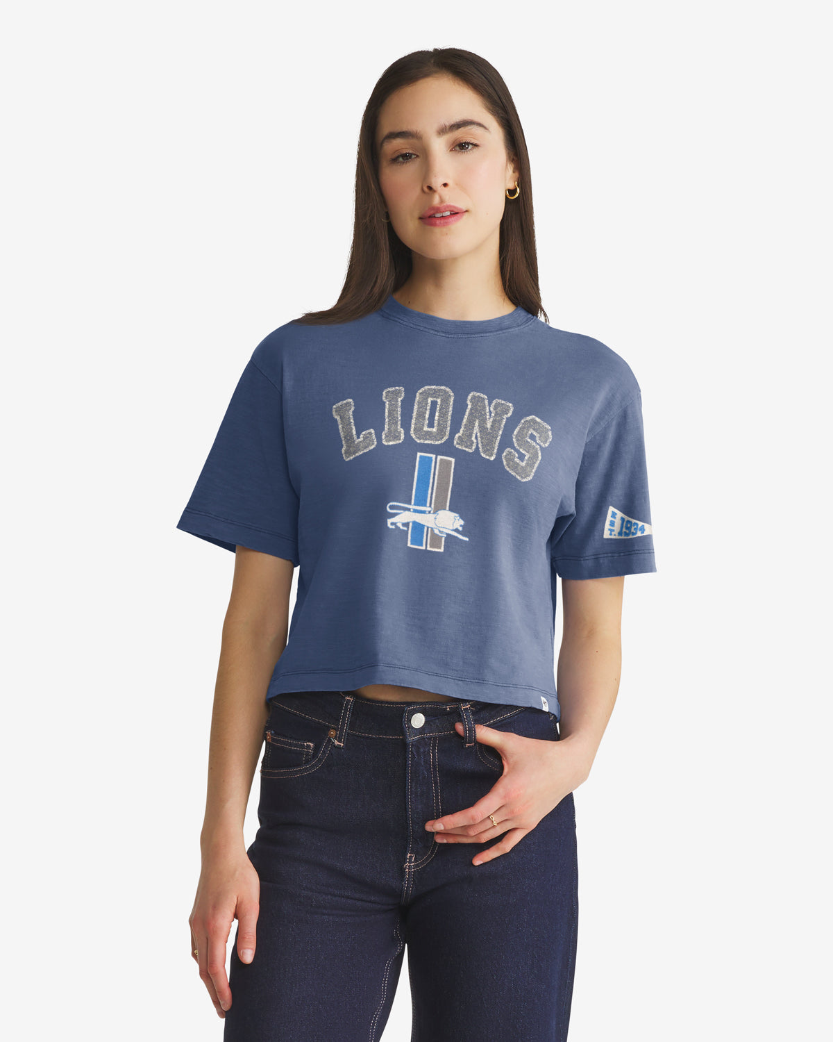 Detroit Lions HISTORIQUE ELMORE BIEN PORTÉ '47 HEAVY SLUB TEE FEMME