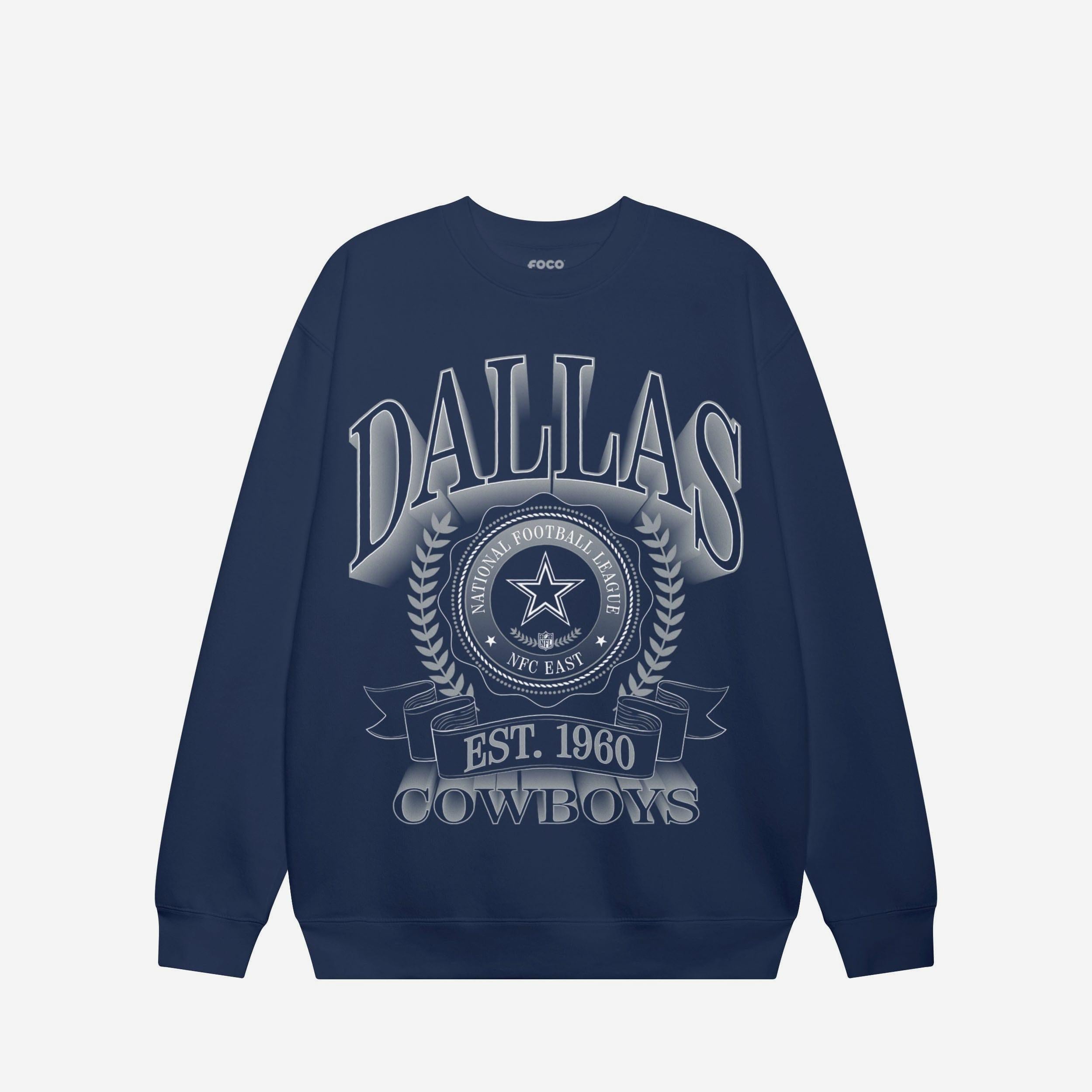 Dallas Cowboys Sweat-shirt à col rond avec écusson de bannière