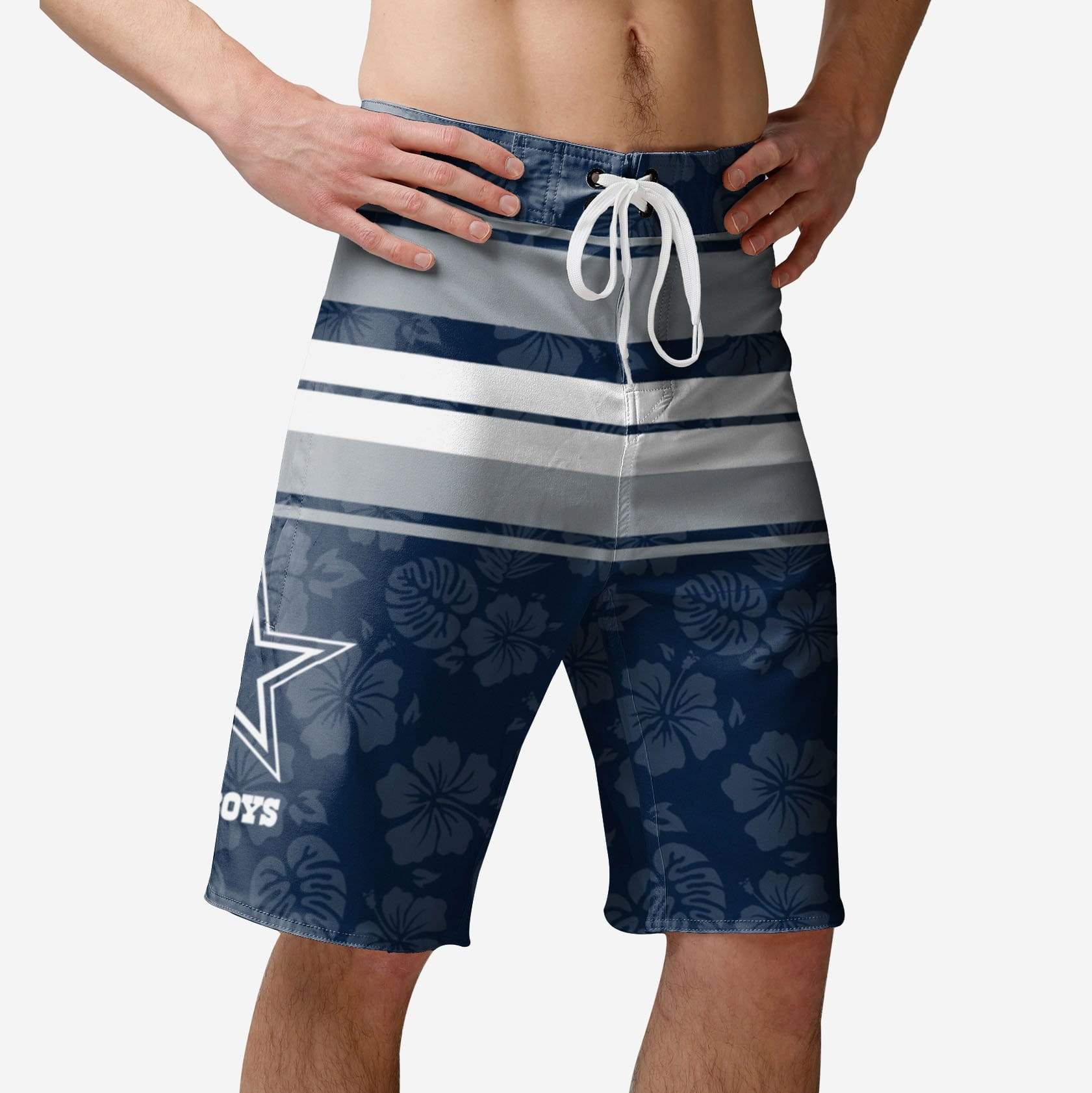 Dallas Cowboys Short de bain à rayures Hibiscus Boardwalk