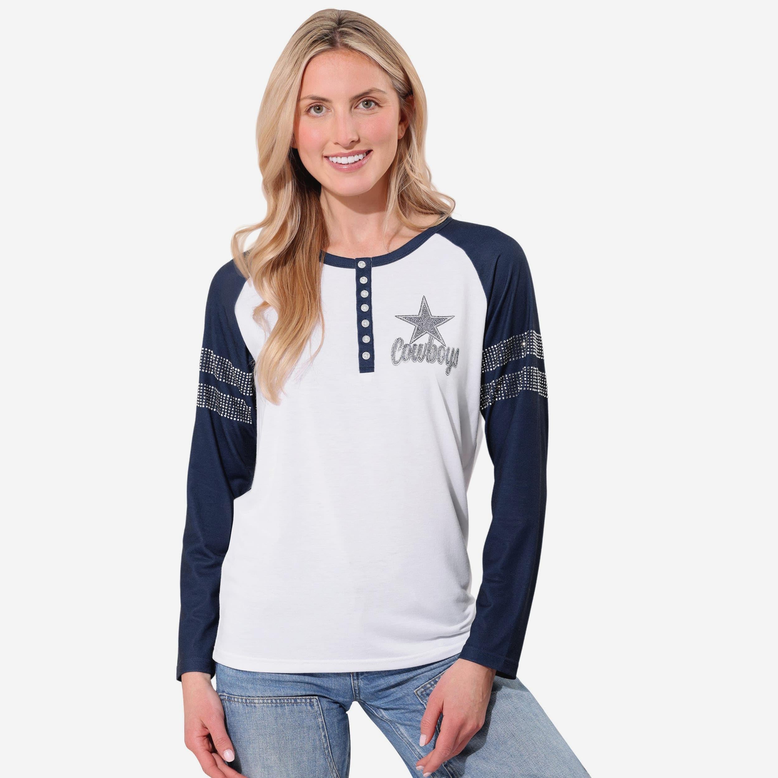 Dallas Cowboys Henley à manches longues avec strass
