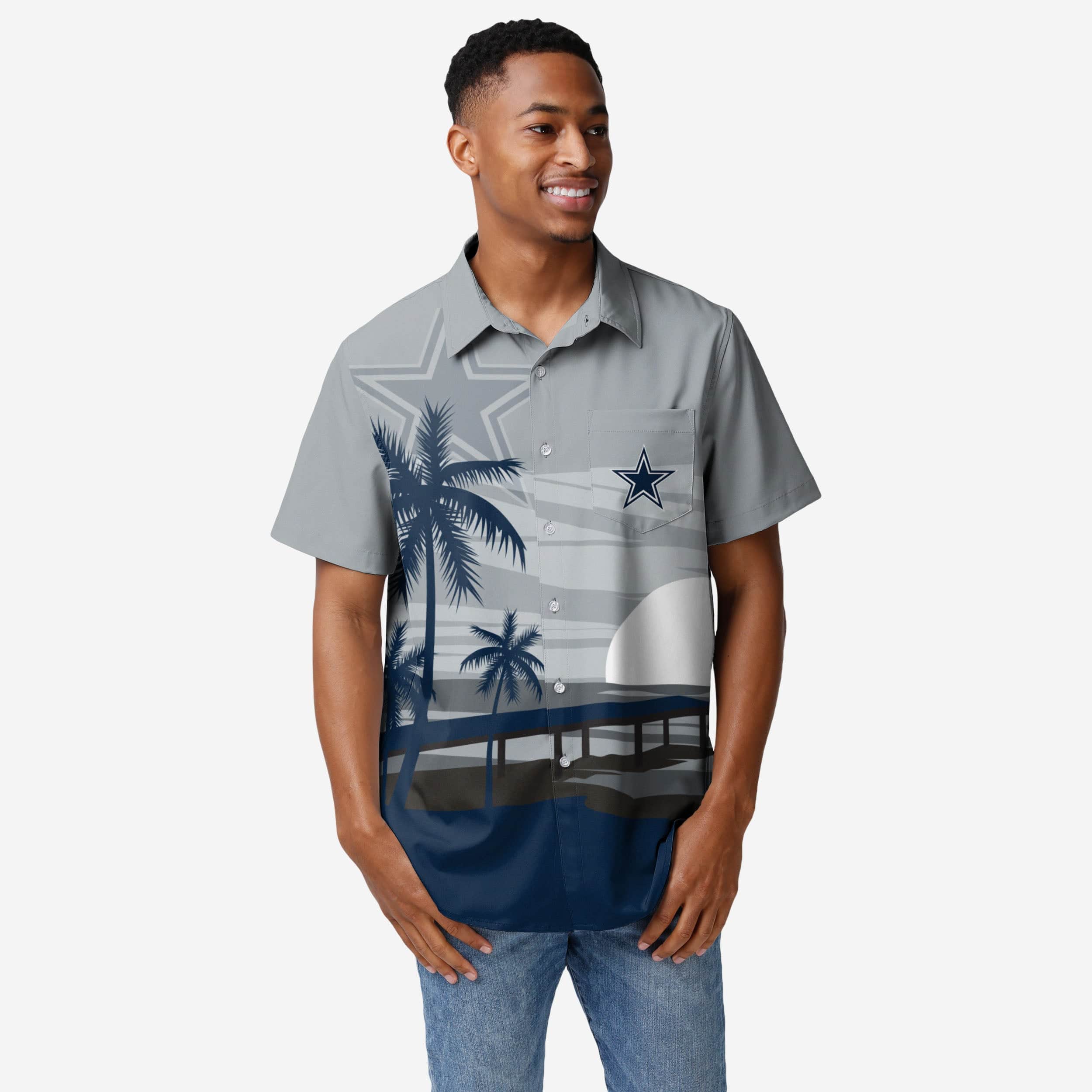 Dallas Cowboys Chemise boutonnée coucher de soleil tropical