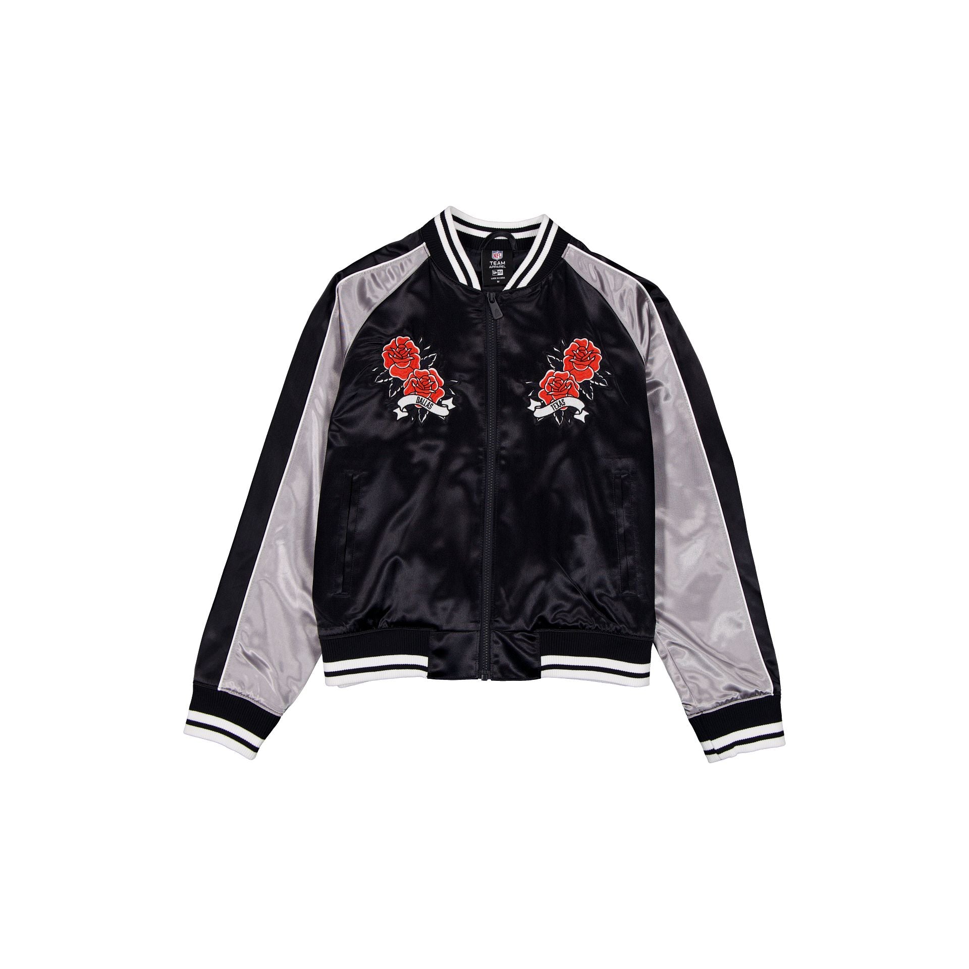 Dallas Cowboys Veste universitaire en satin fleuri pour femme