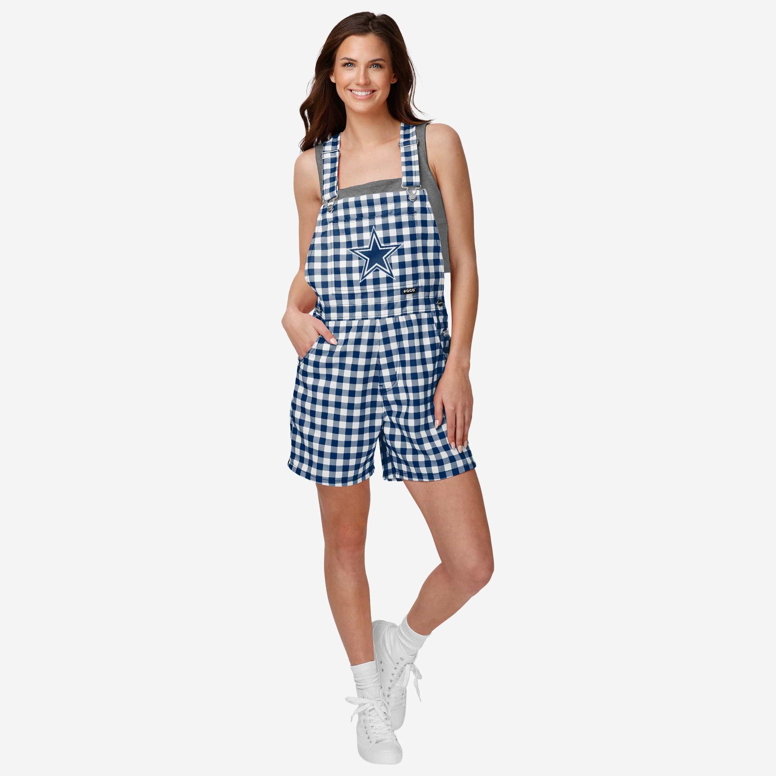 Dallas Cowboys Salopette à bretelles à carreaux vichy pour femme