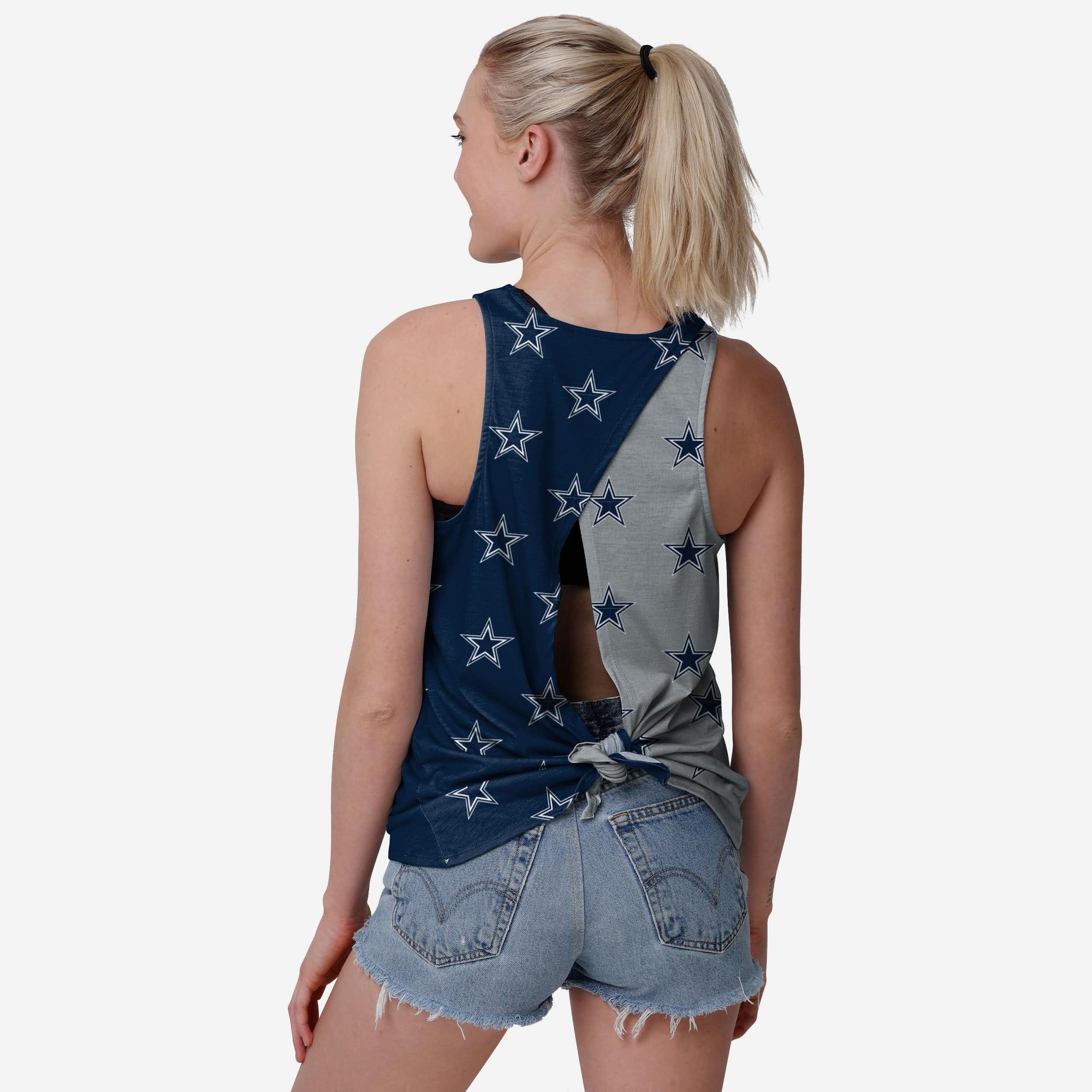 Dallas Cowboys Haut sans manches avec mini imprimé Wordmark pour femme