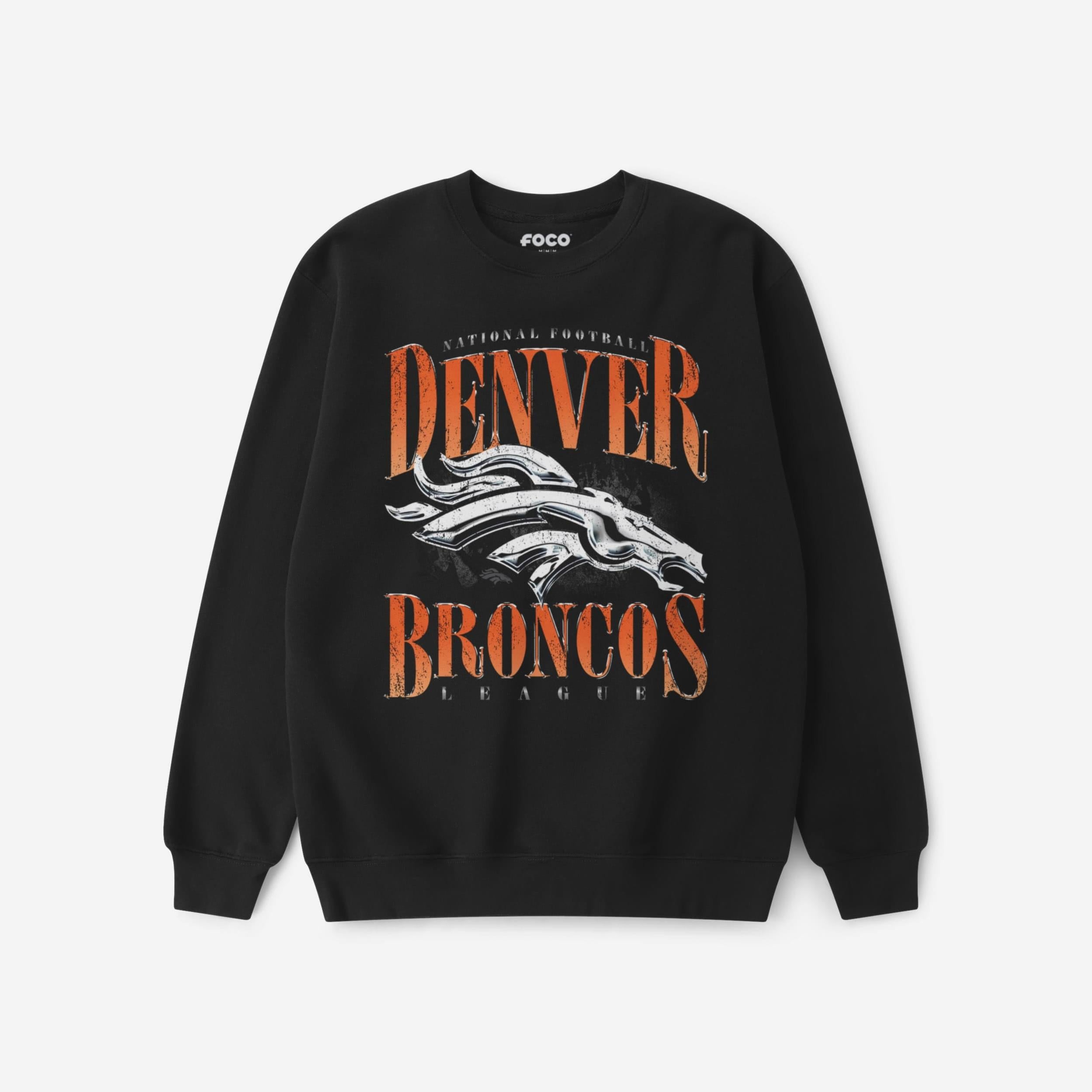Denver Broncos Sweat-shirt à col rond chromé Stack