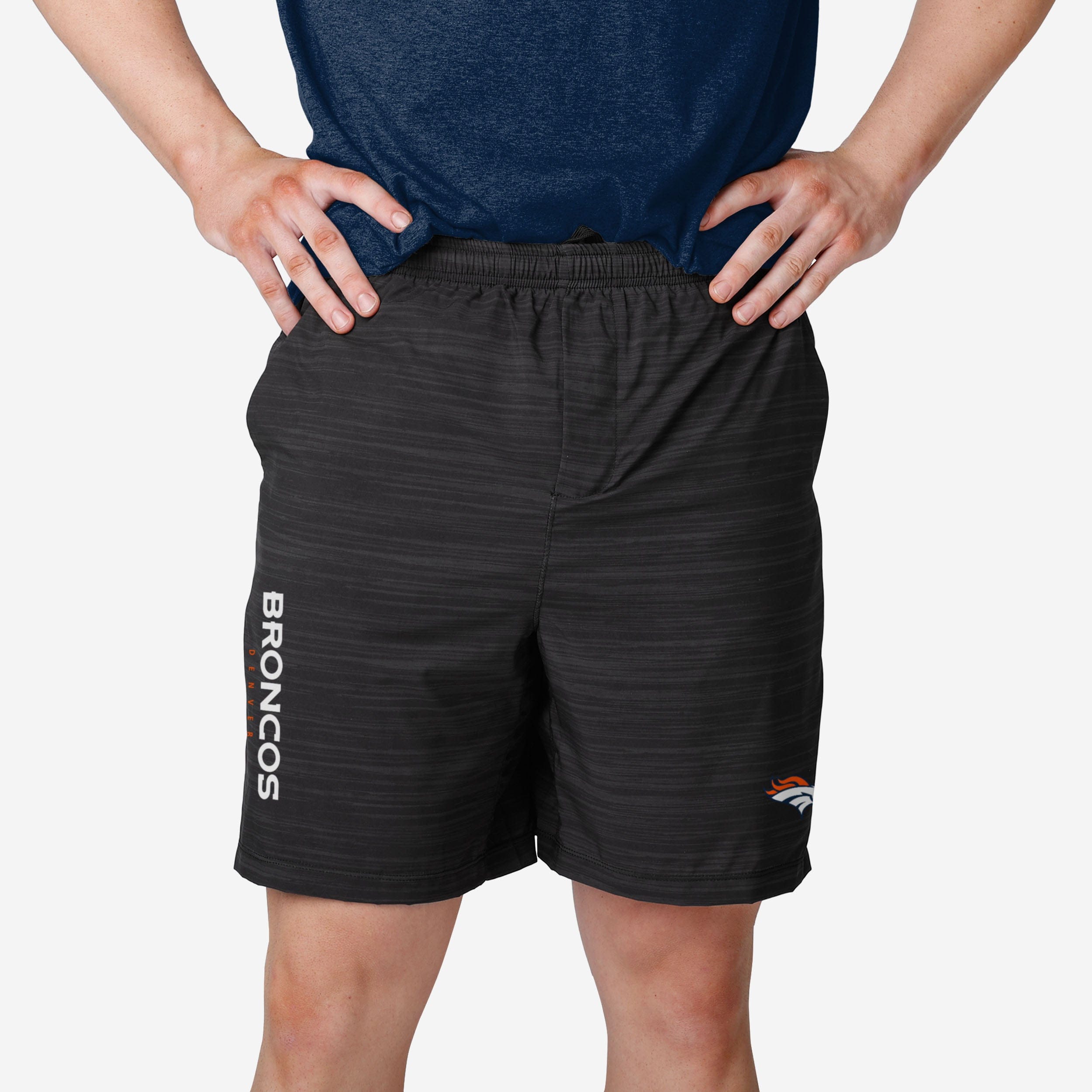 Denver Broncos Short doublé tissé noir chiné