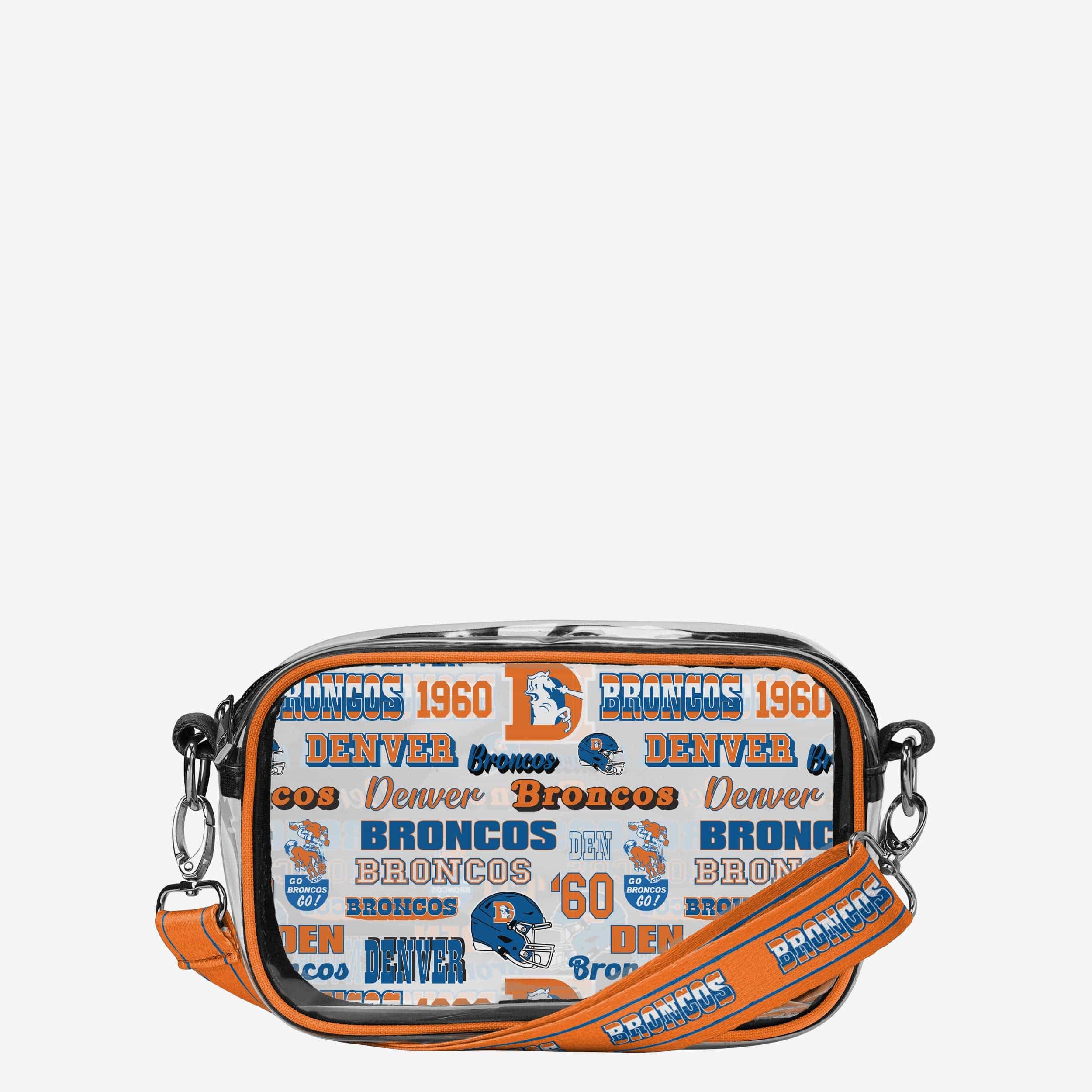 Denver Broncos Répéter Sac à bandoulière transparent à imprimé rétro