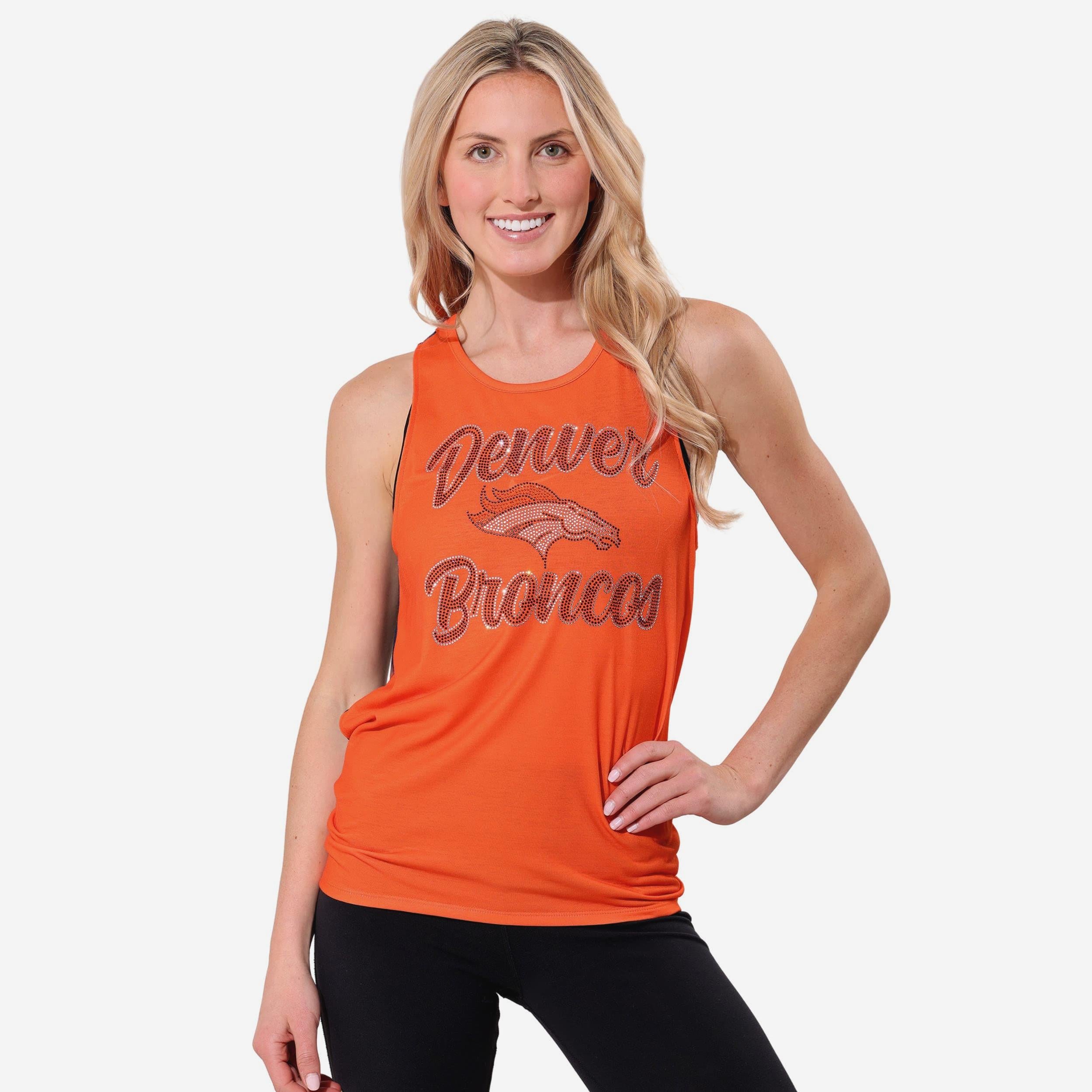 Denver Broncos Haut sans manches brise-cravate en strass