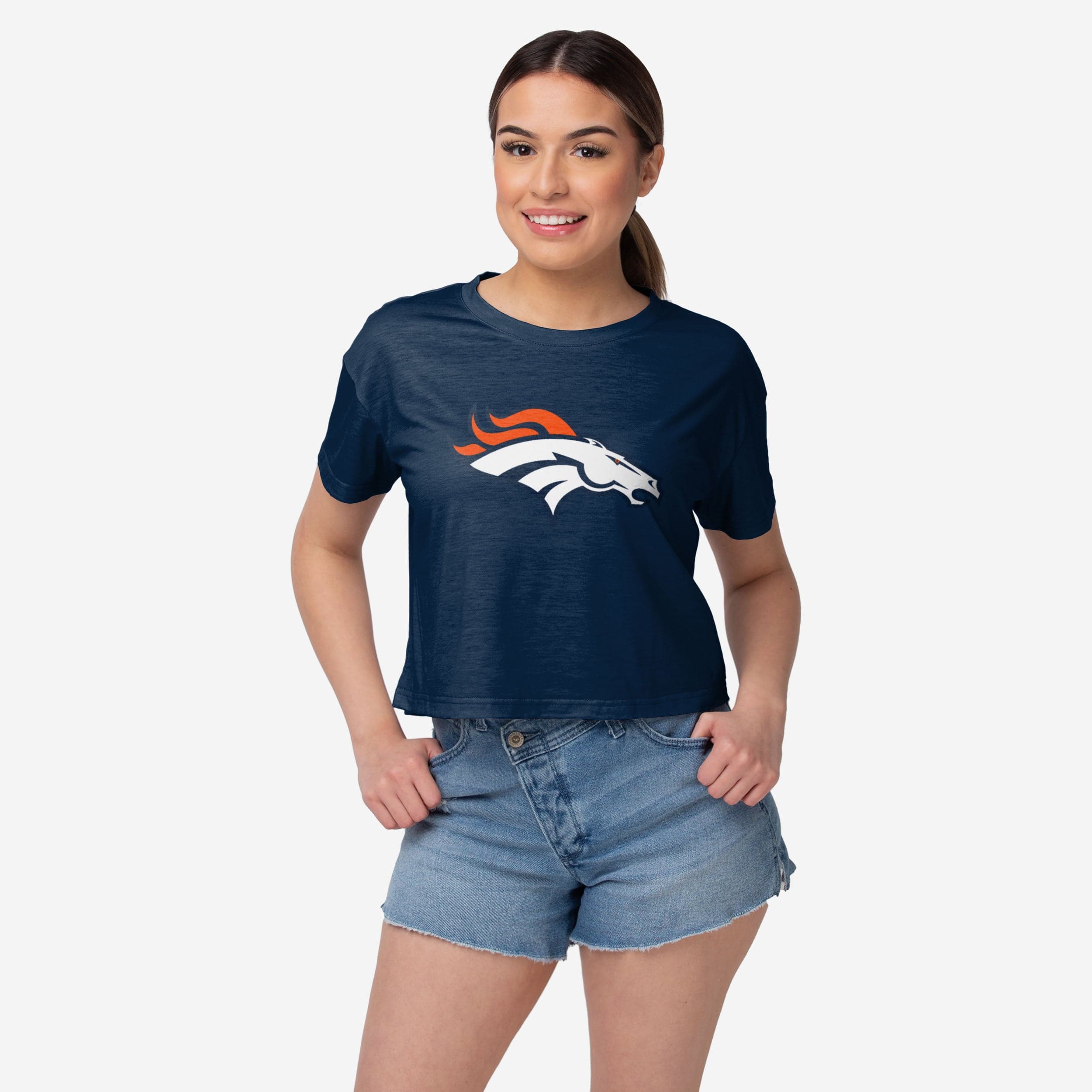 Denver Broncos Haut court de couleur d'équipe alternative pour femmes