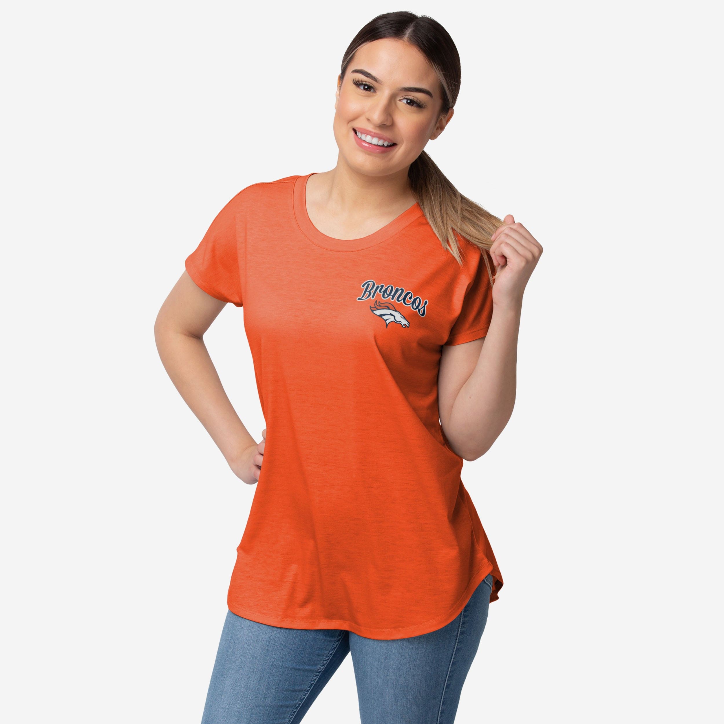 Denver Broncos Haut tunique avec mot-symbole pour femme