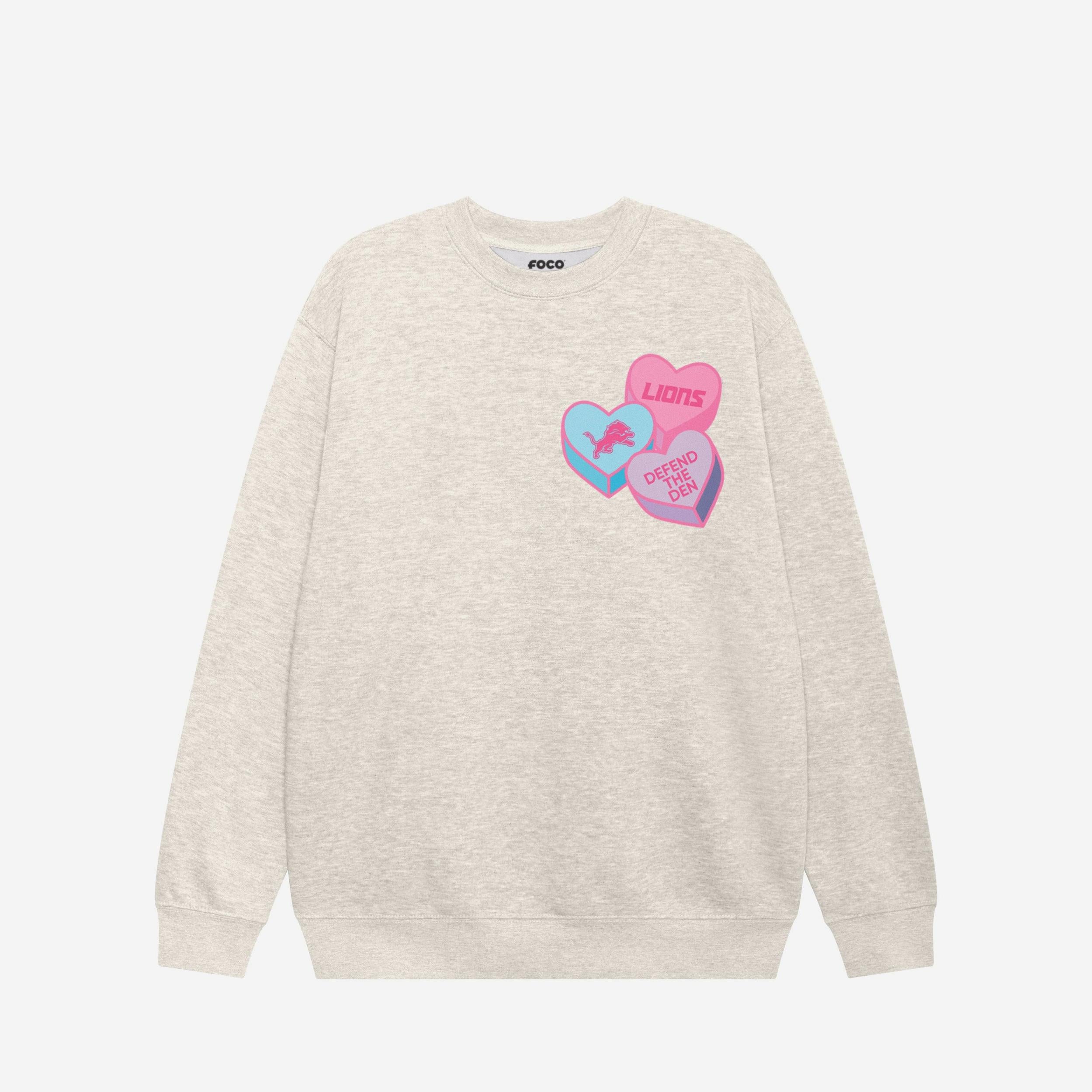 Detroit Lions Sweat-shirt à col rond Candy Heart