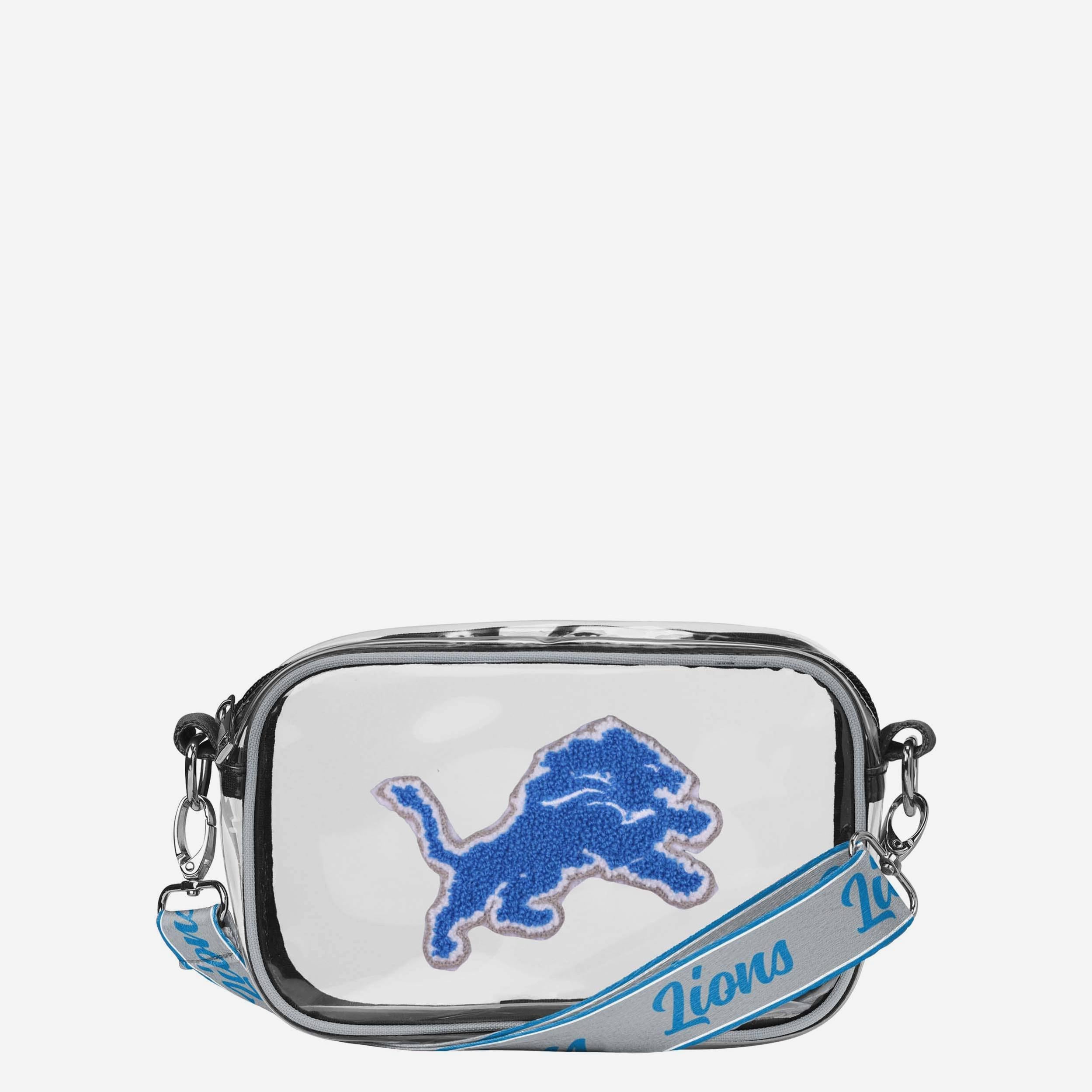 Detroit Lions Sac à bandoulière transparent avec logo chenille