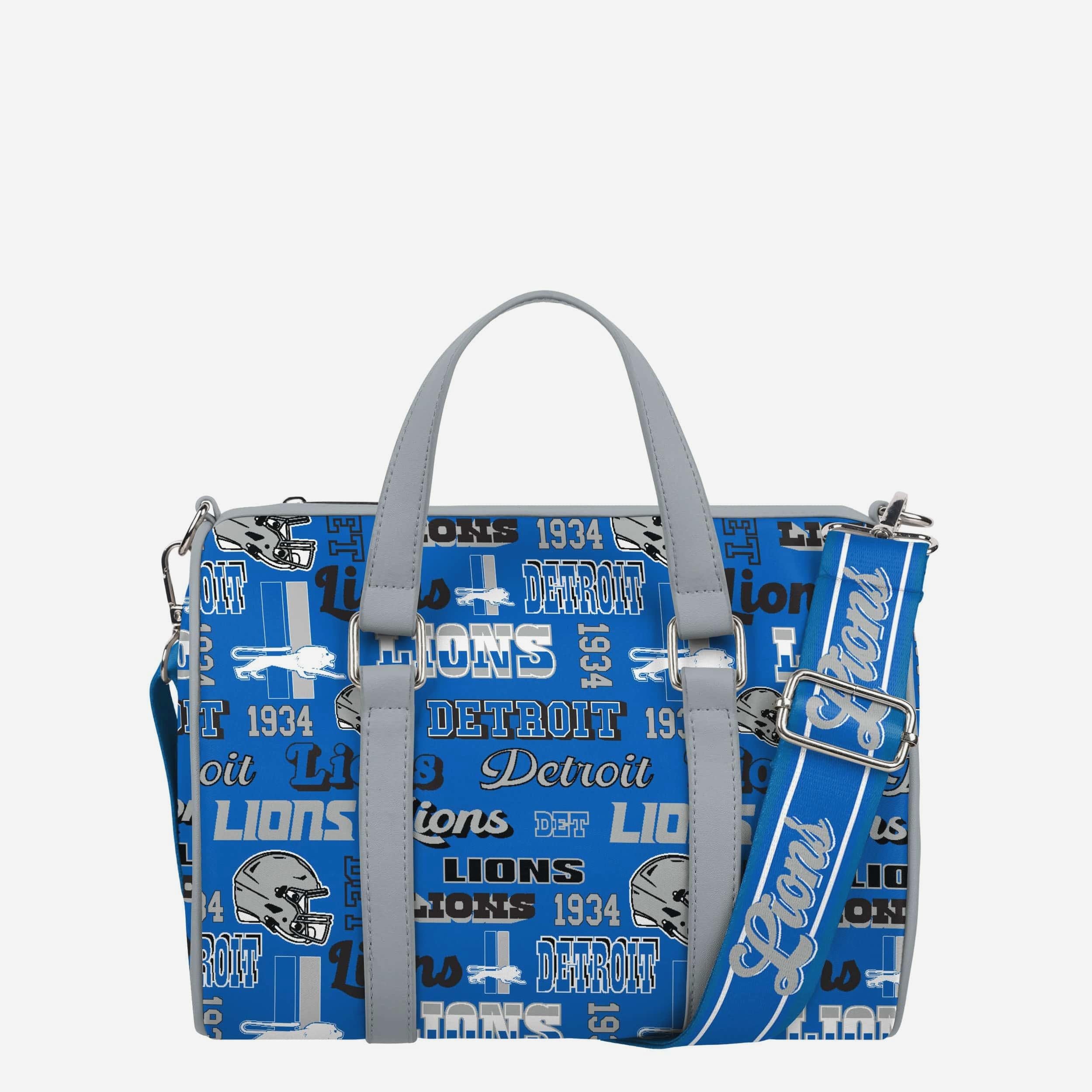 Detroit Lions Répéter Sac tonneau moyen en nylon à imprimé rétro