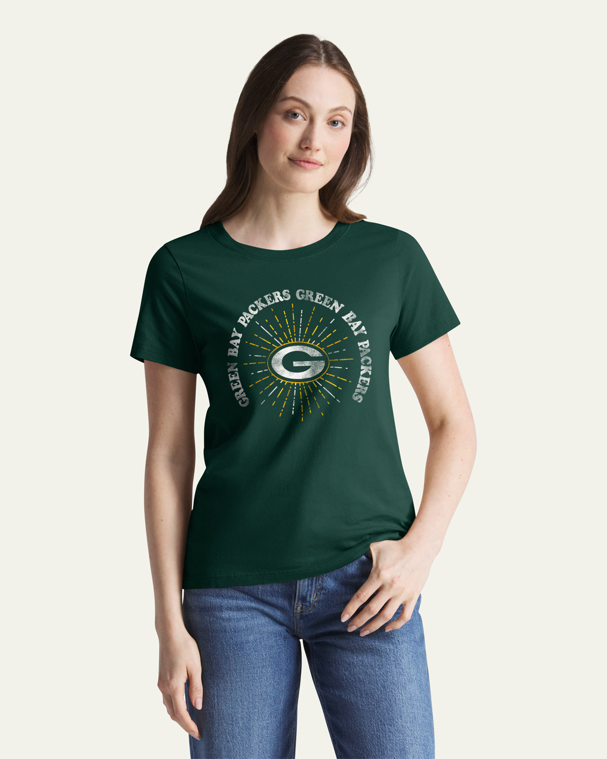 Green Bay Packers SHINE LINES '47 T-SHIRT DE TOUS LES JOURS POUR FEMMES