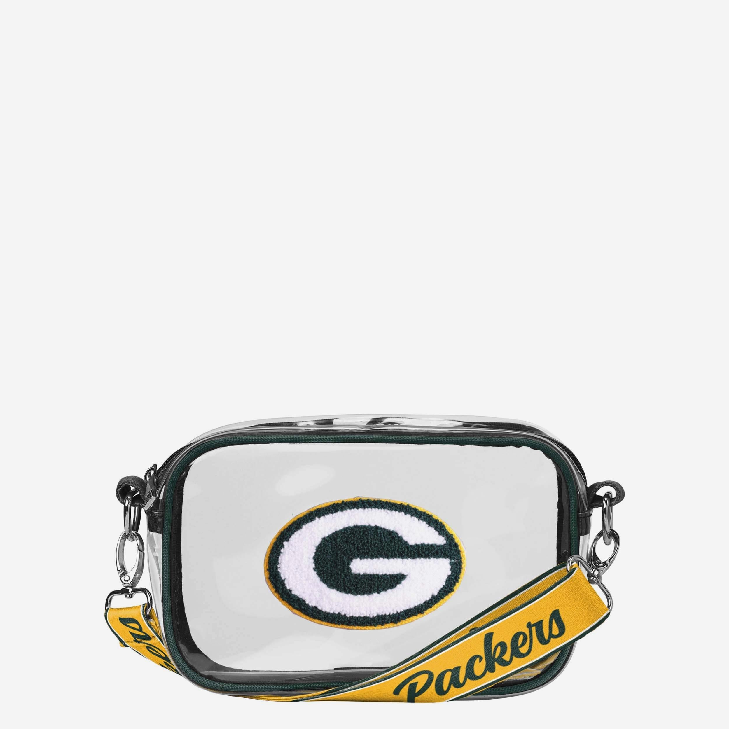 Green Bay Packers Sac à bandoulière transparent avec logo chenille