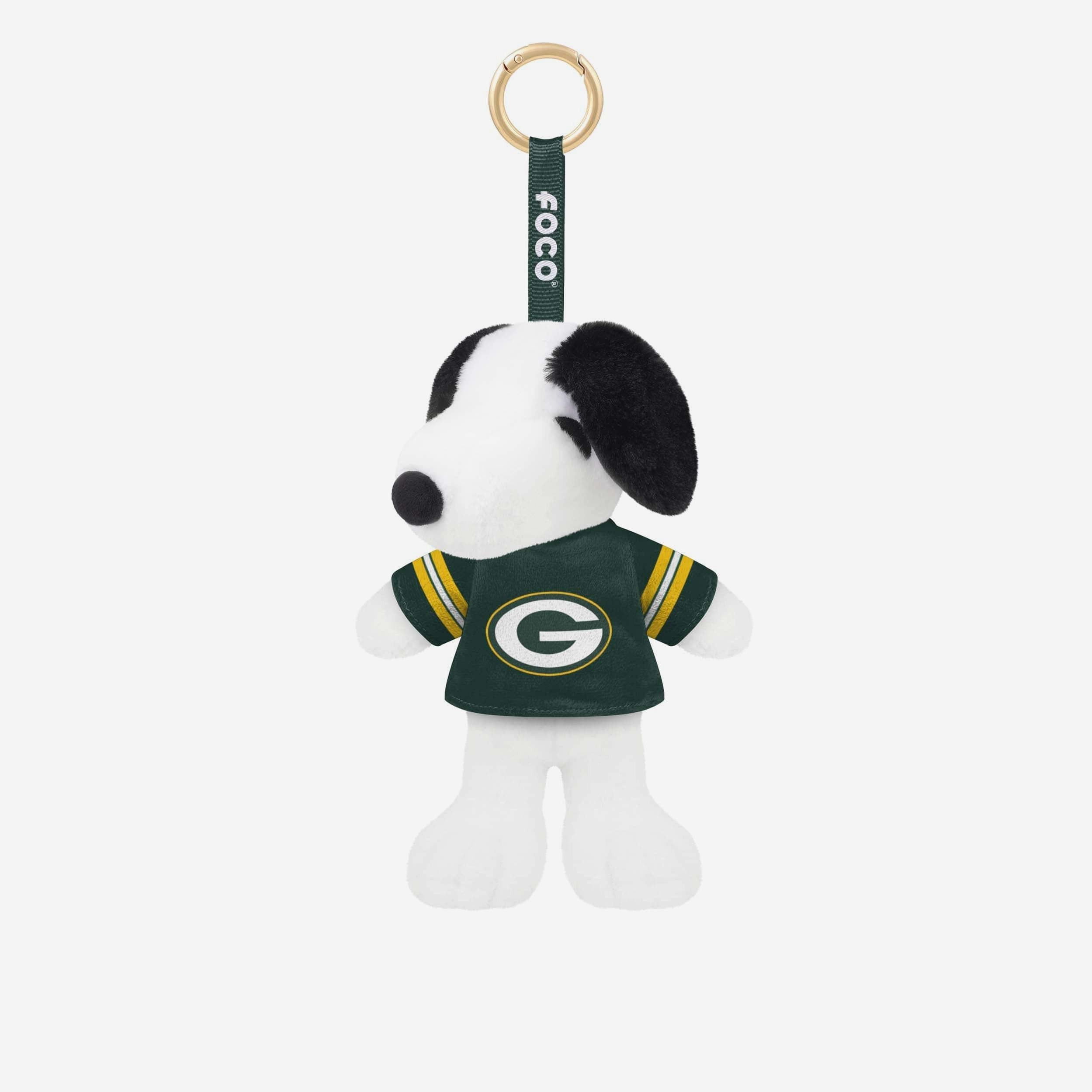 Green Bay Packers Porte-clés en peluche Snoopy Peanuts avec breloque pour sac