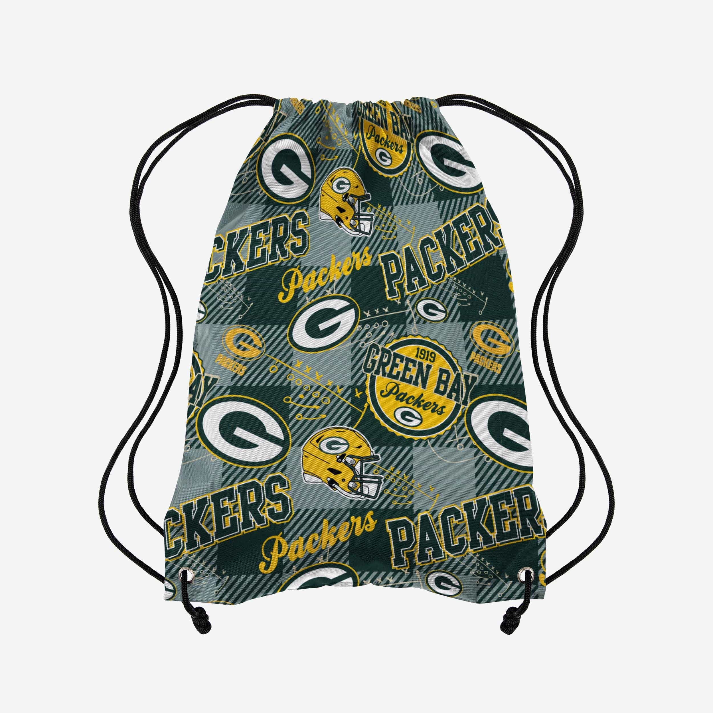 Green Bay Packers Sac à dos à cordon imprimé à répétition thématique