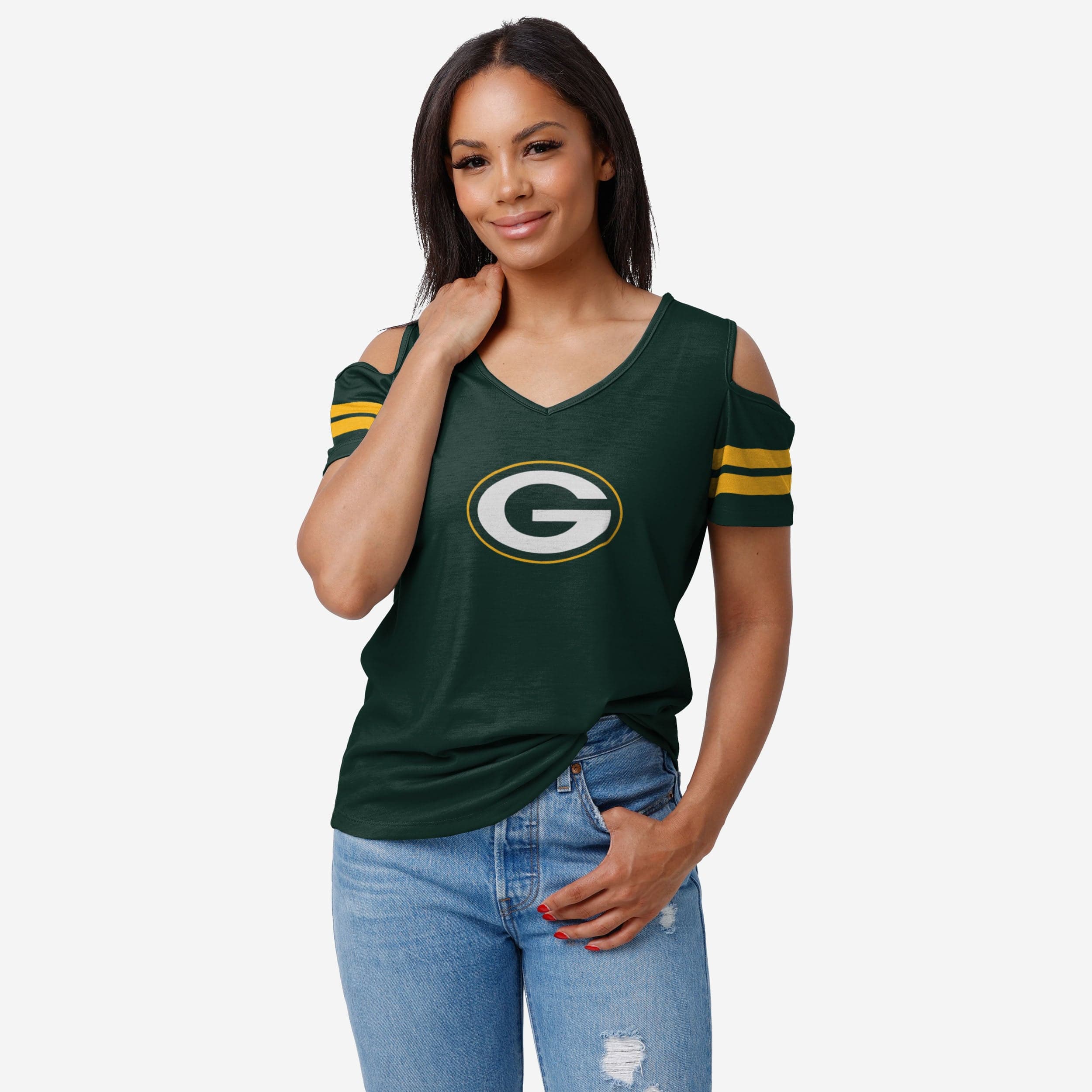 Green Bay Packers T-shirt à épaules dénudées pour femme