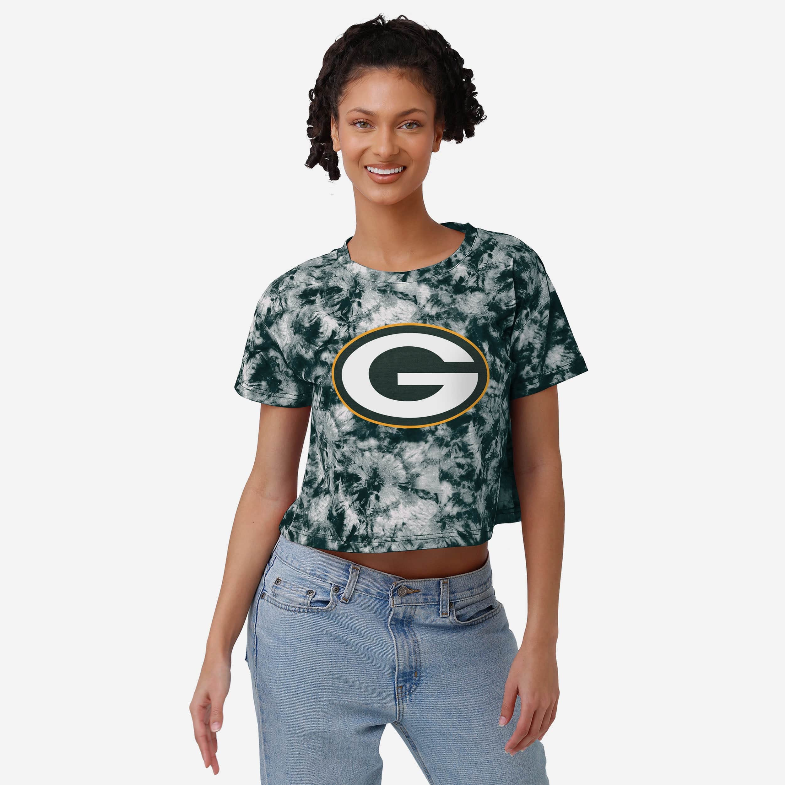 Green Bay Packers Haut court à grand logo tie-dye pour femme