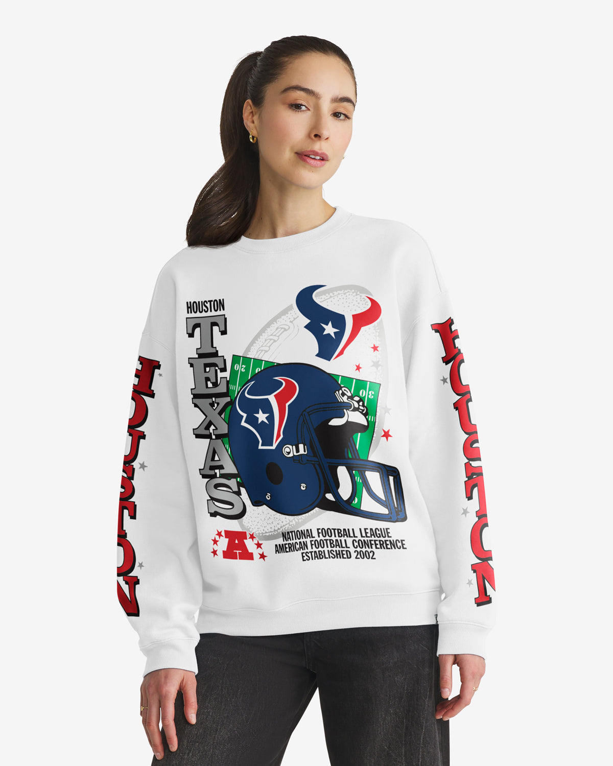 Houston Texans THUNDEROUS '47 ÉQUIPAGE SURDIMENSIONNÉ POUR FEMMES