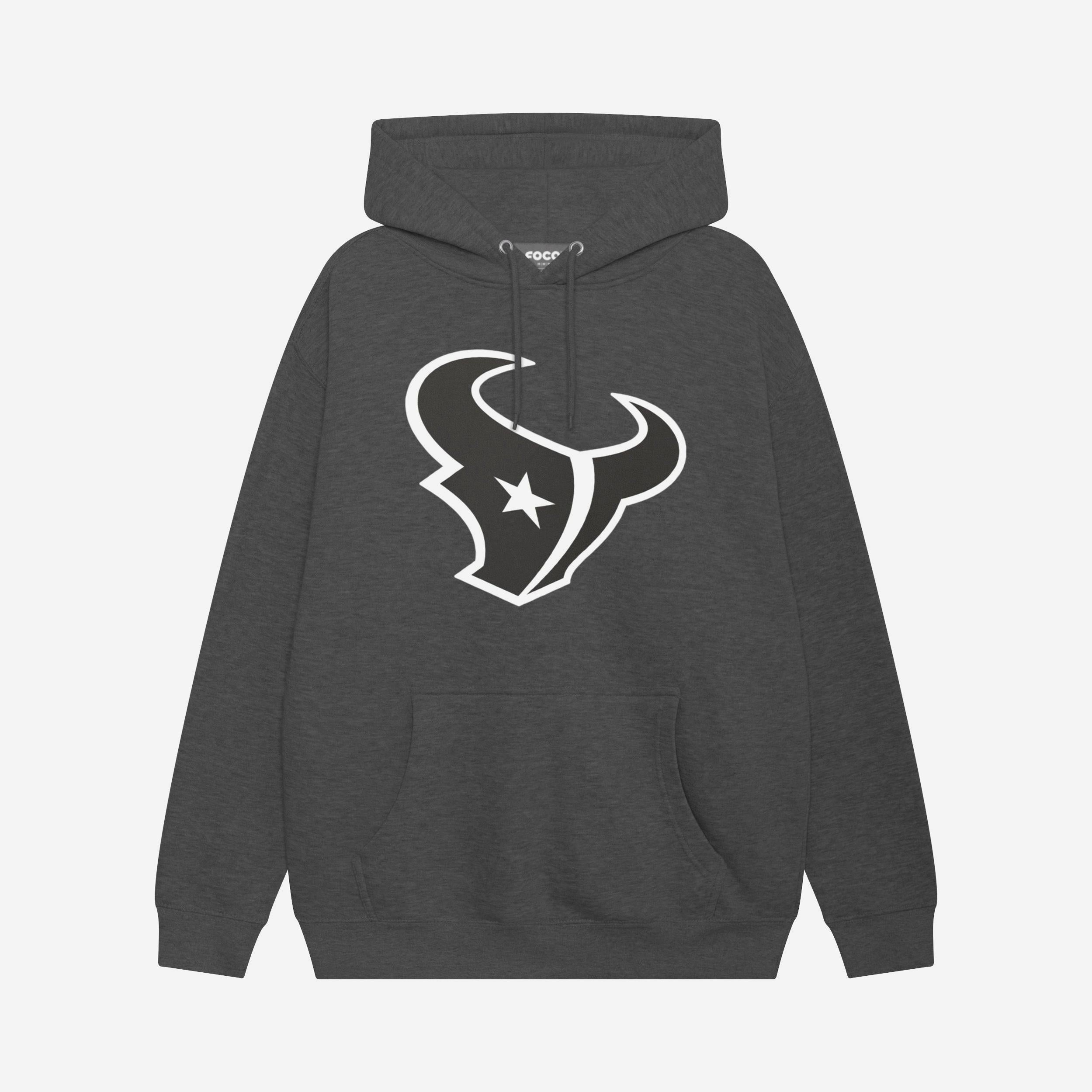 Houston Texans Sweat à capuche avec logo principal noir et blanc