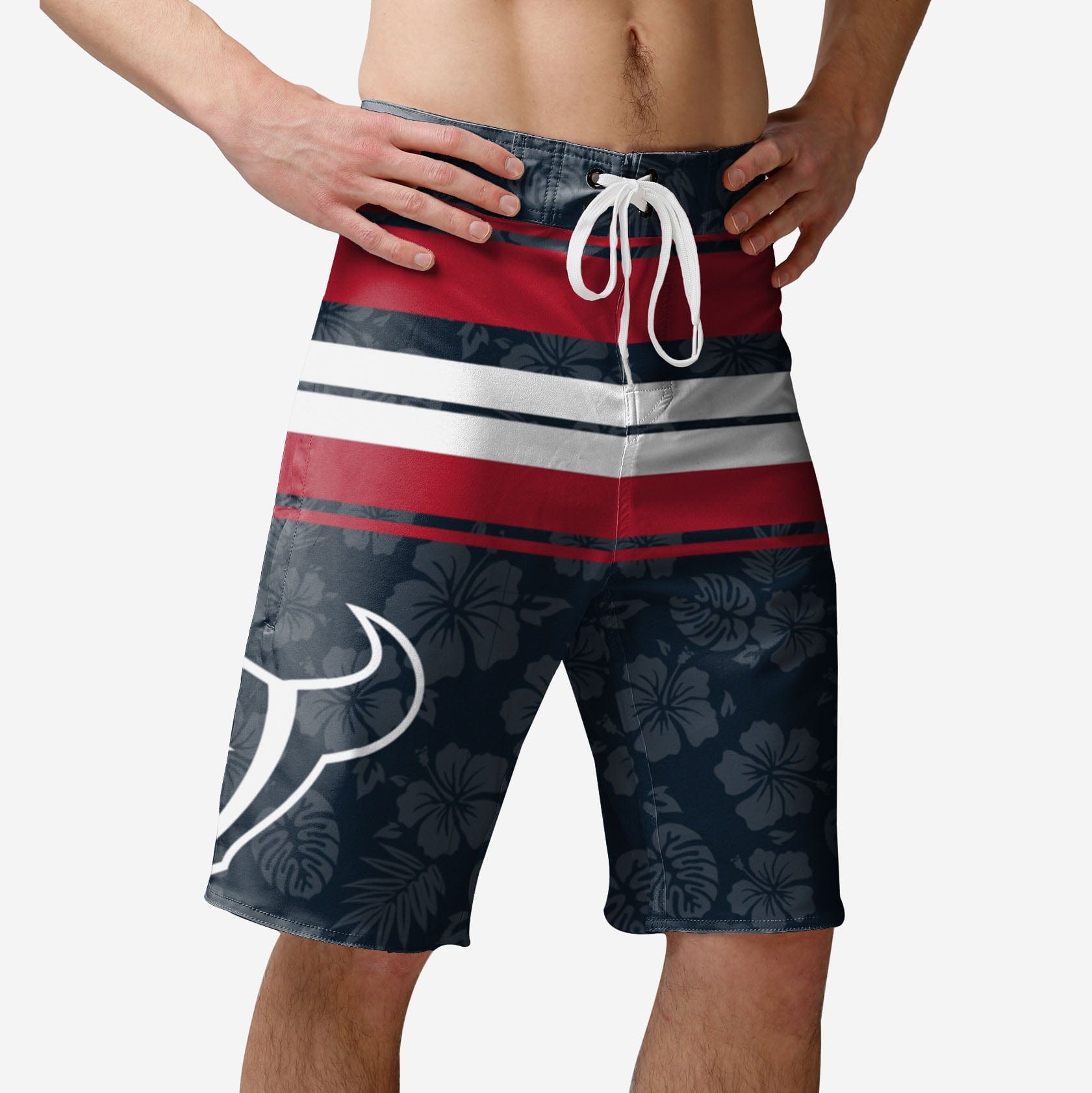 Houston Texans Short de bain à rayures Hibiscus Boardwalk