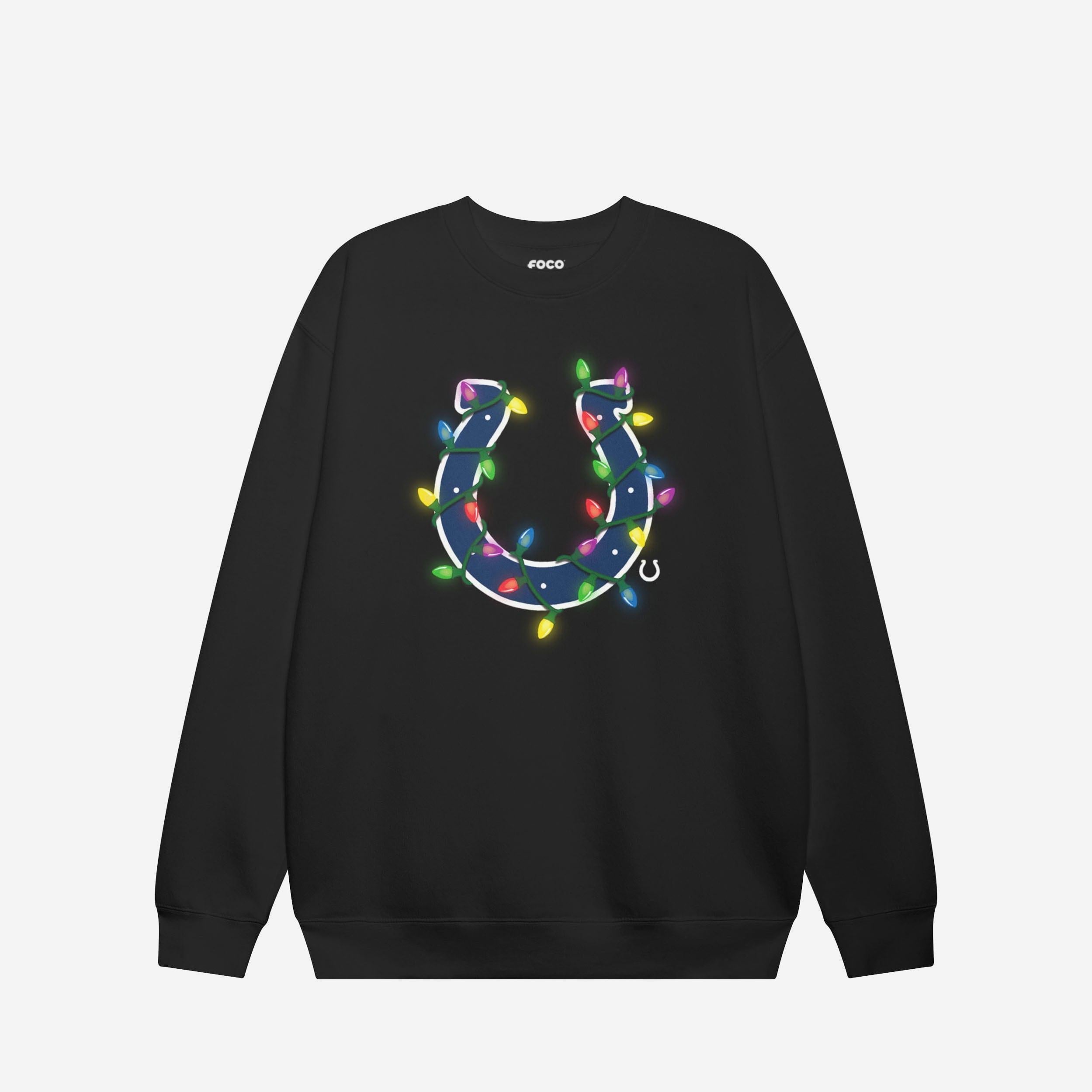 Indianapolis Colts Sweat-shirt à col rond avec logo principal Holiday Lights