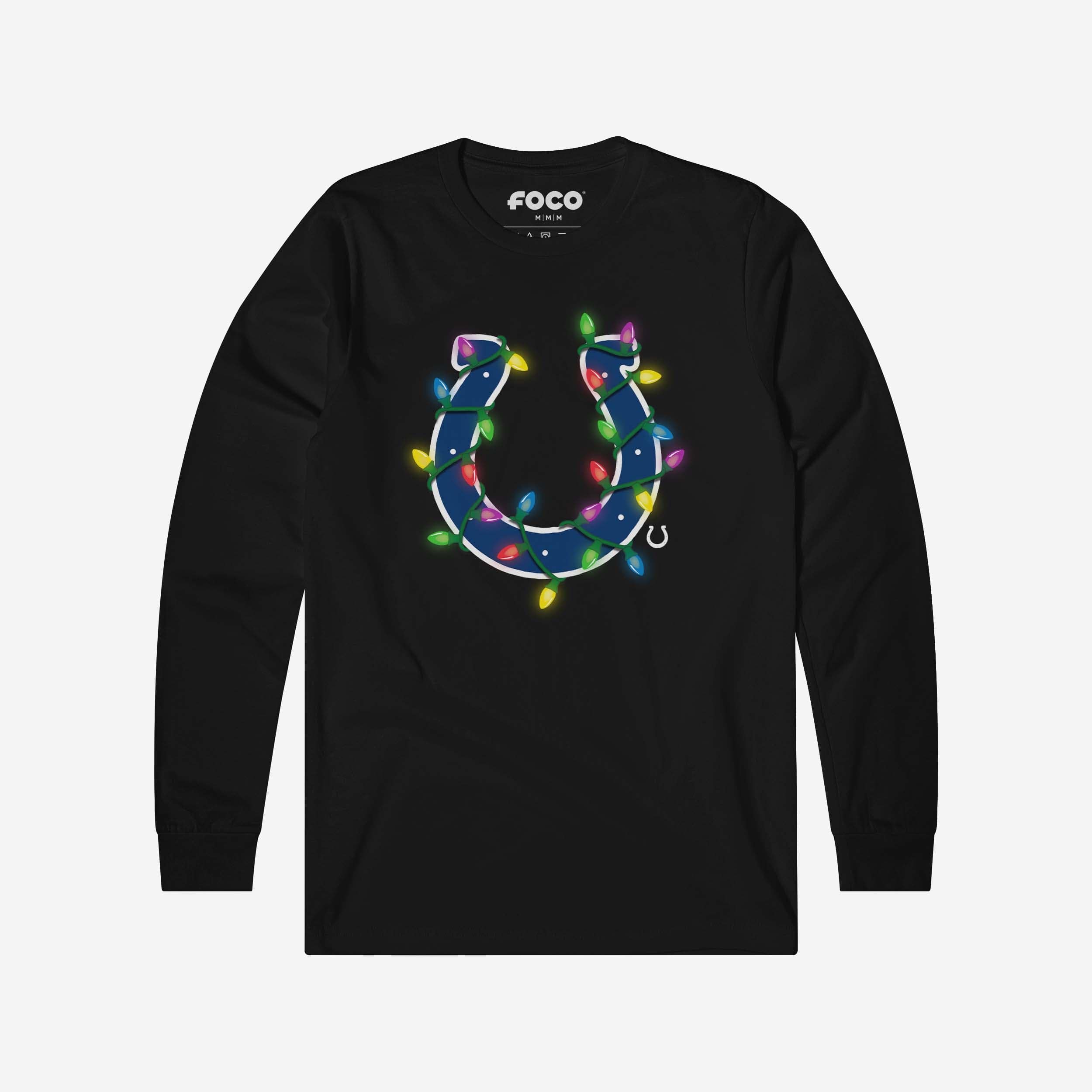 Indianapolis Colts T-shirt à manches longues avec logo principal Holiday Lights