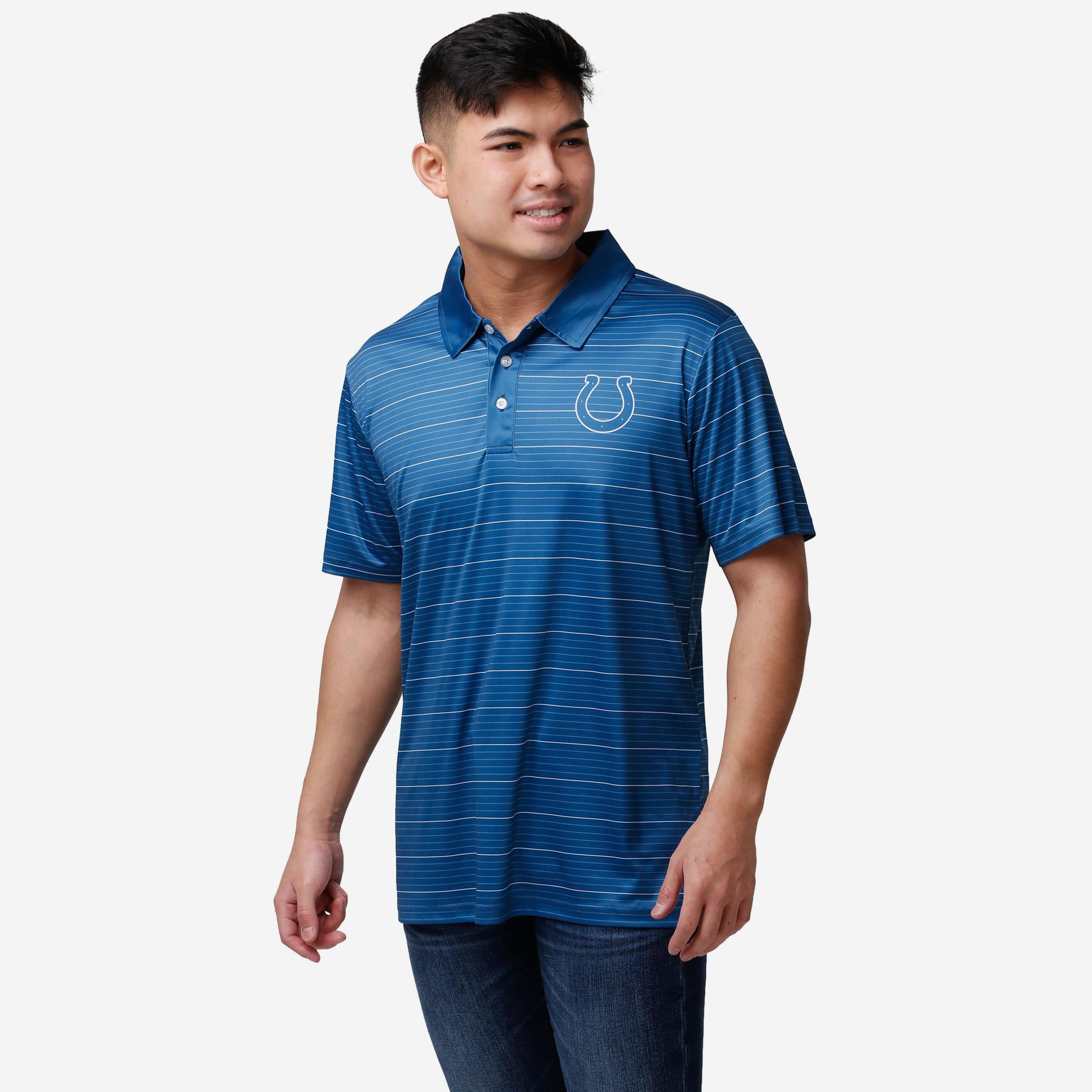 Polo rayé en polyester Indianapolis Colts