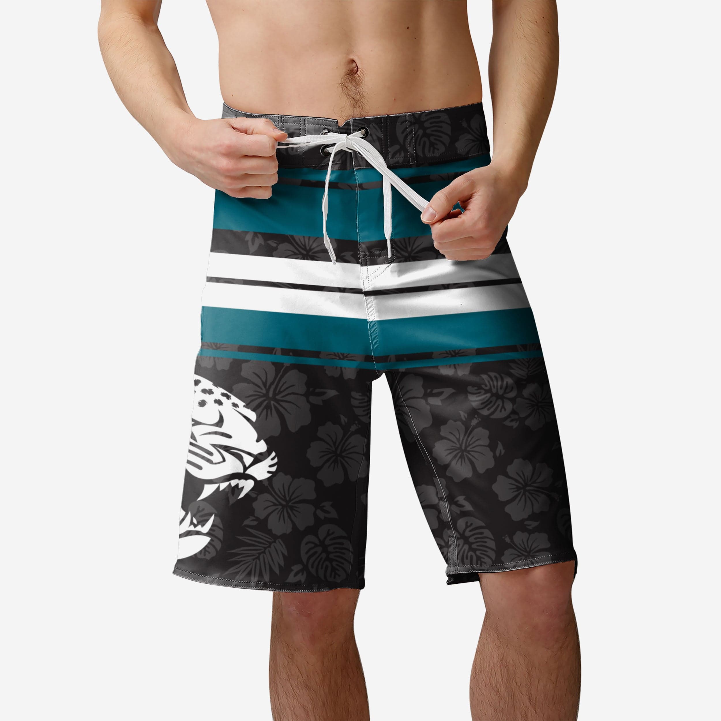 Jacksonville Jaguars Short de bain à rayures Hibiscus Boardwalk
