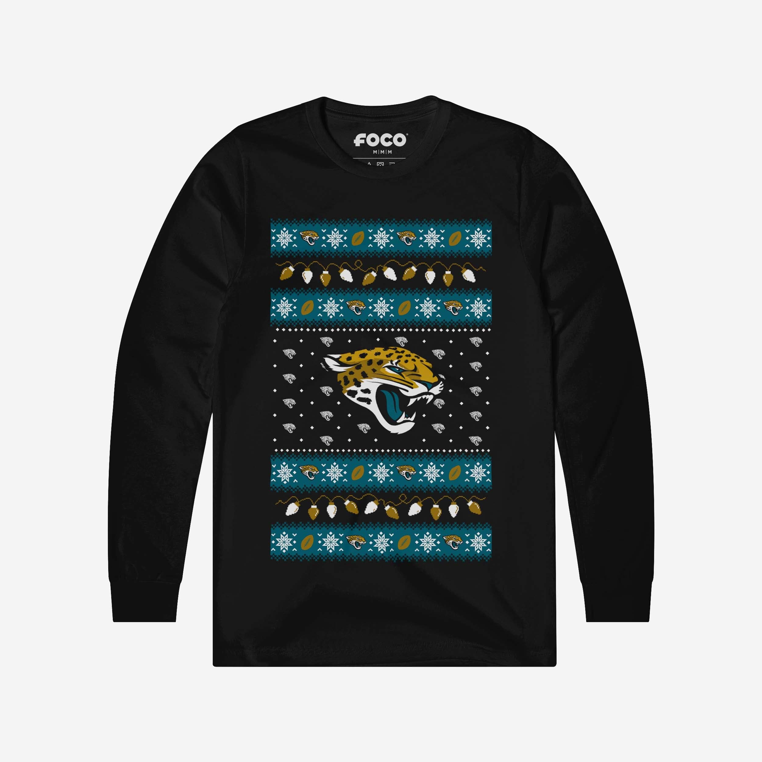 Jacksonville Jaguars Pull à manches longues Holiday Lights