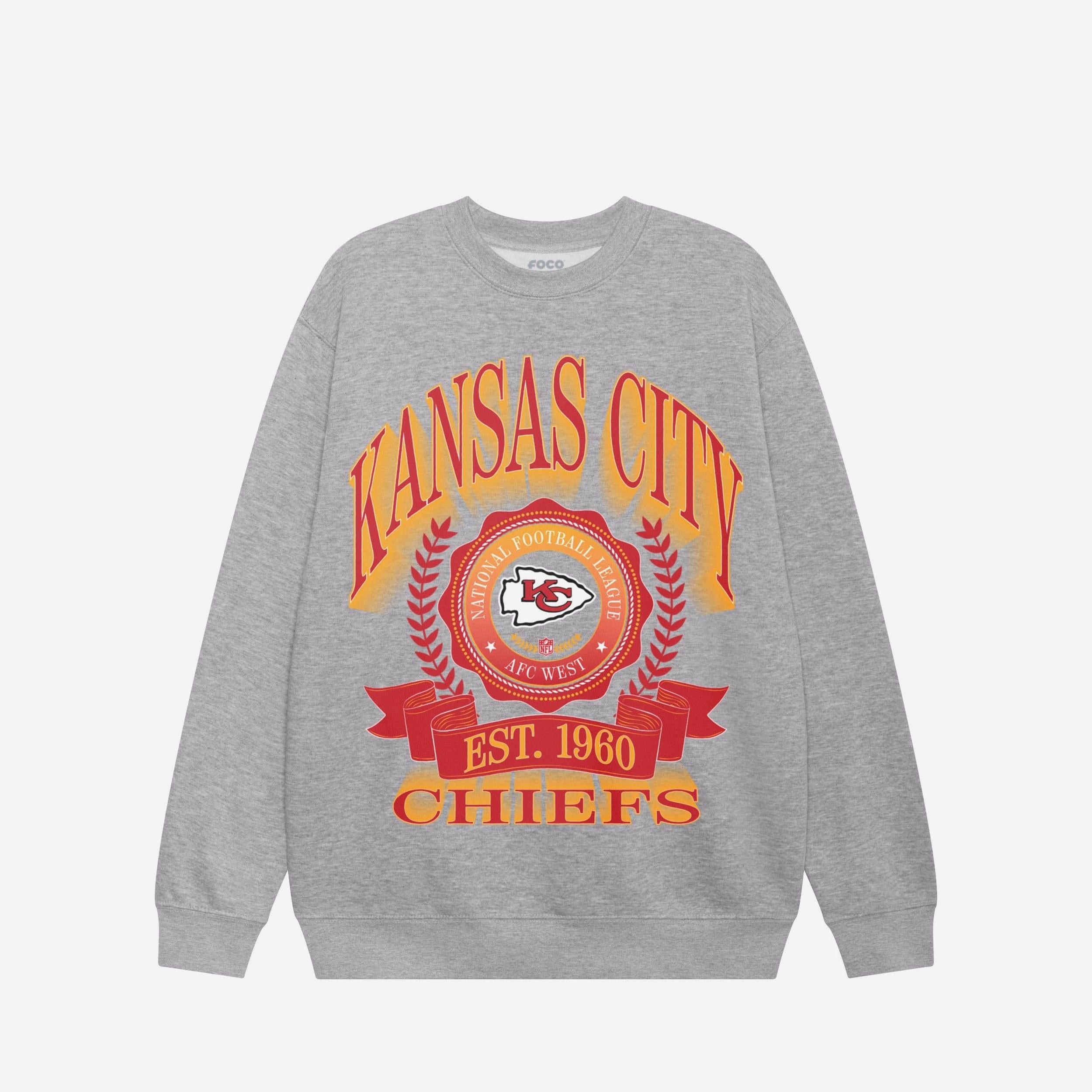 Kansas City Chiefs Sweat-shirt à col rond avec écusson de bannière