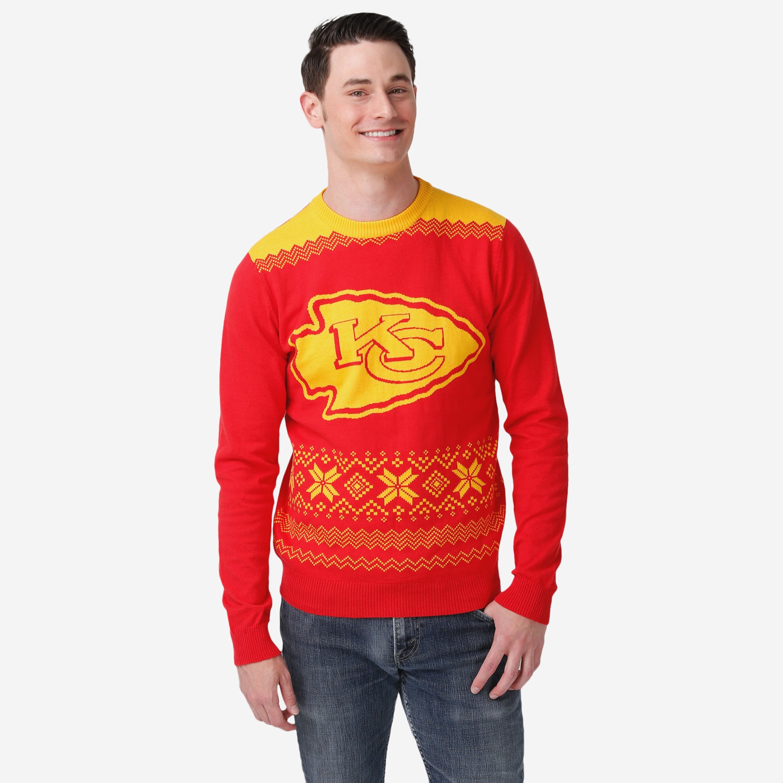 Kansas City Chiefs Pull de Noël avec grand logo