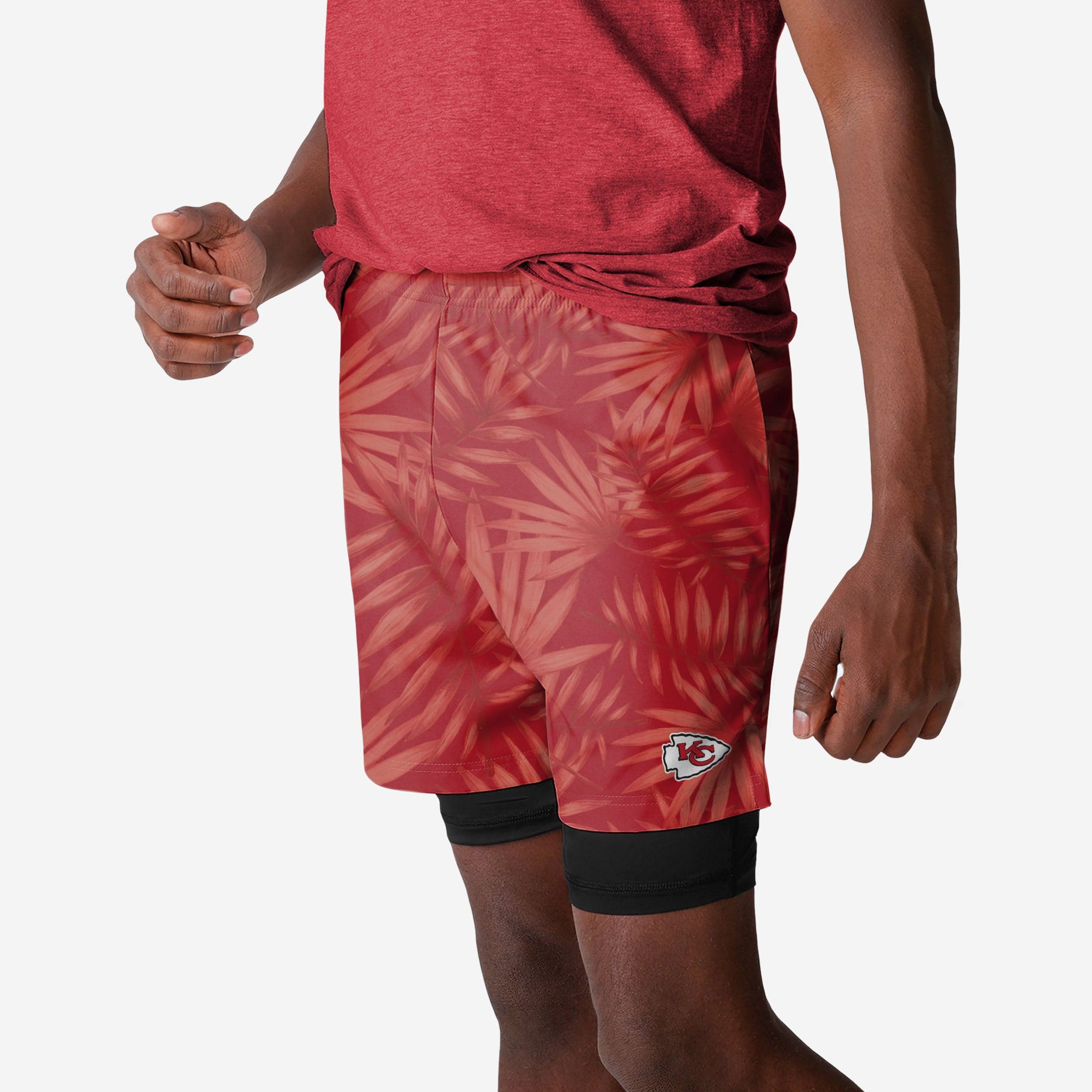 Kansas City Chiefs Short doublé noir fleuri
