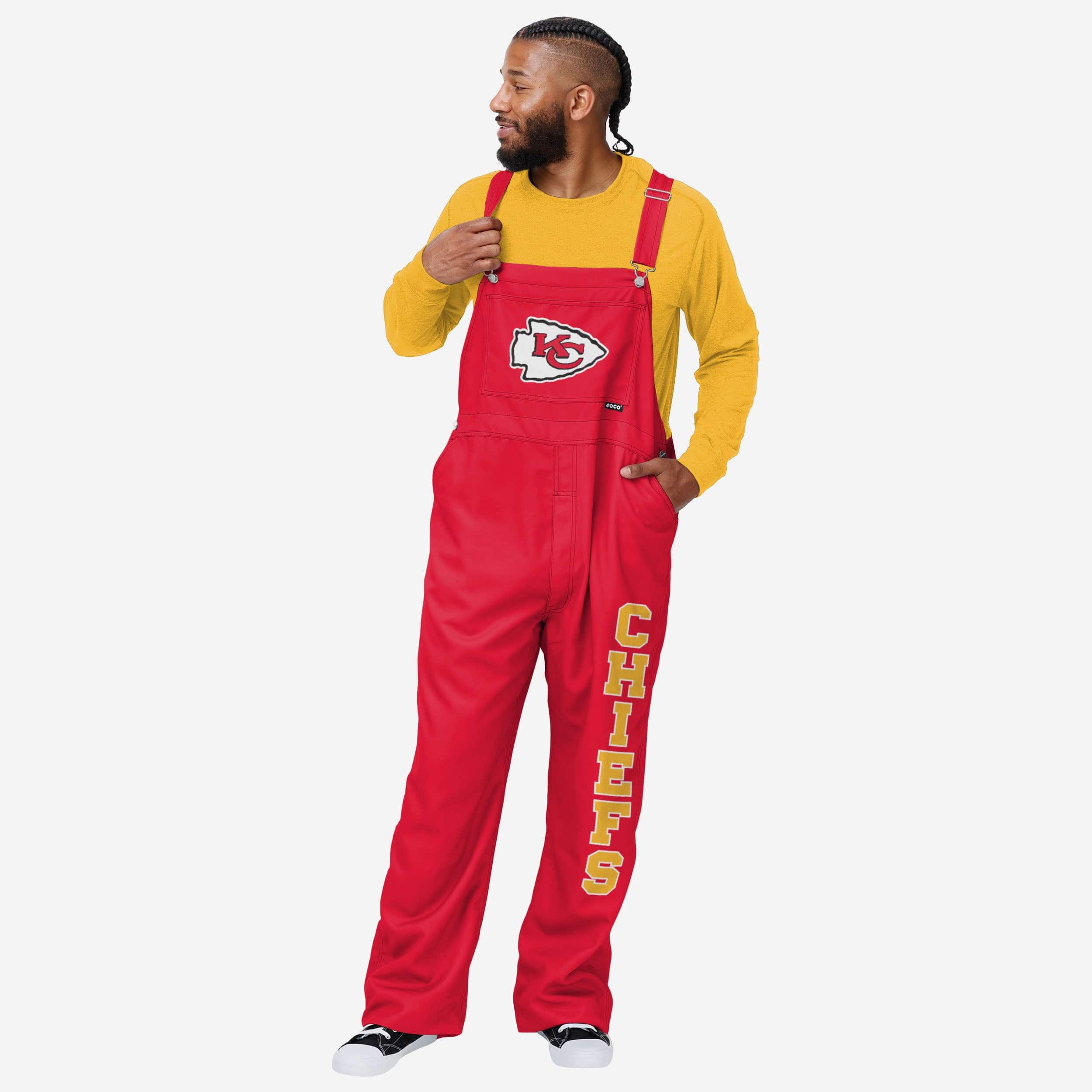 Kansas City Chiefs Salopette à bretelles solide pour hommes