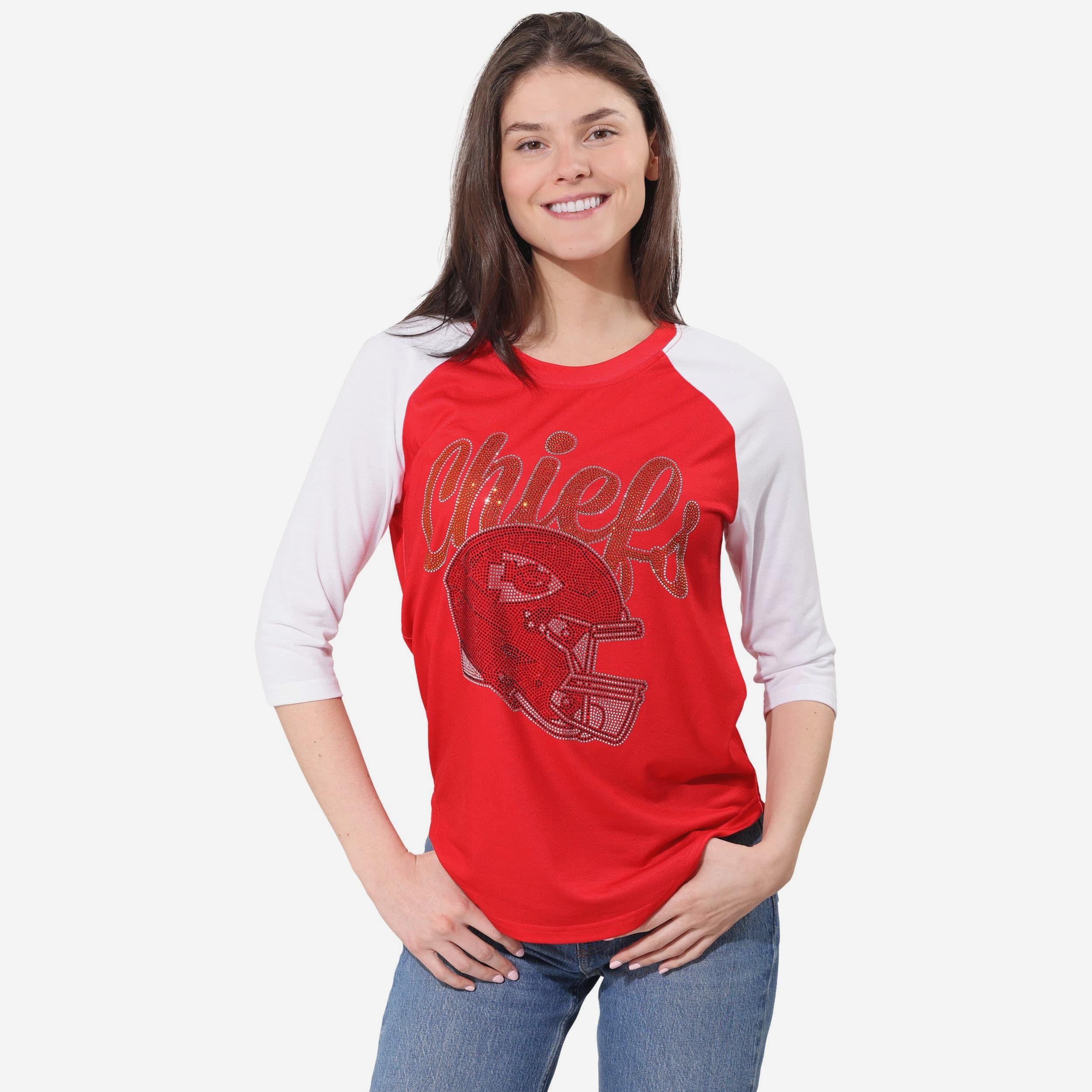 Kansas City Chiefs T-shirt raglan strass