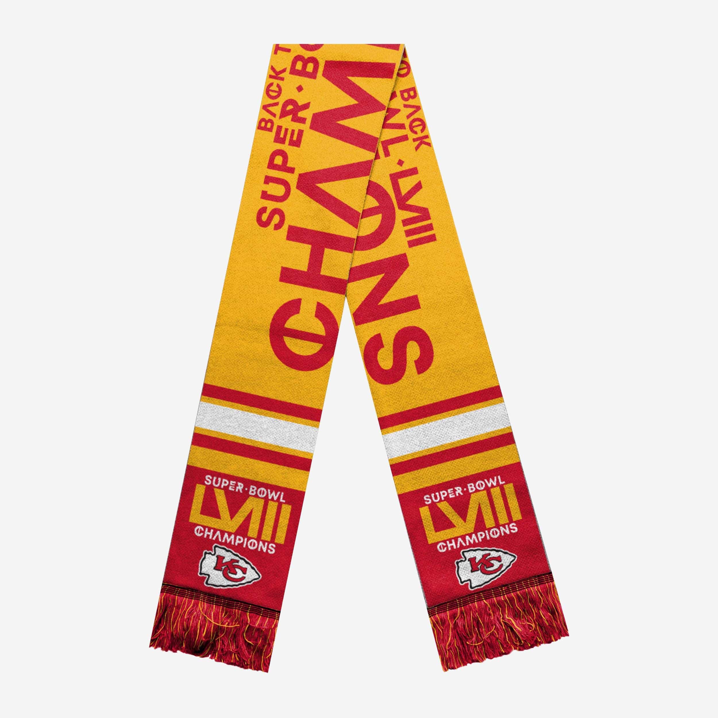 Kansas City Chiefs Écharpe Acrylique Champions du Super Bowl LVIII