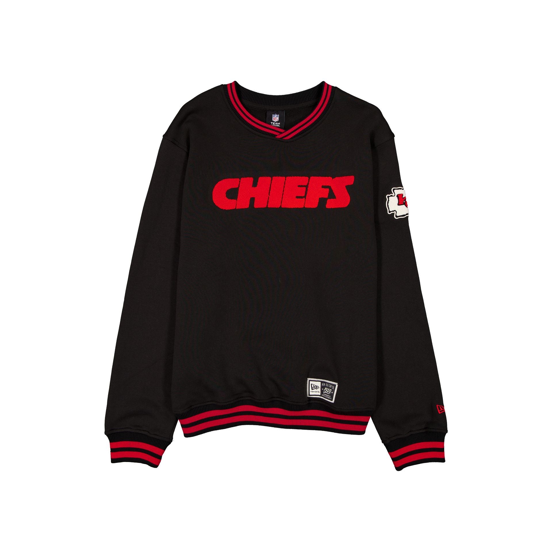 Kansas City Chiefs Throwback Boucle Noir Crewneck