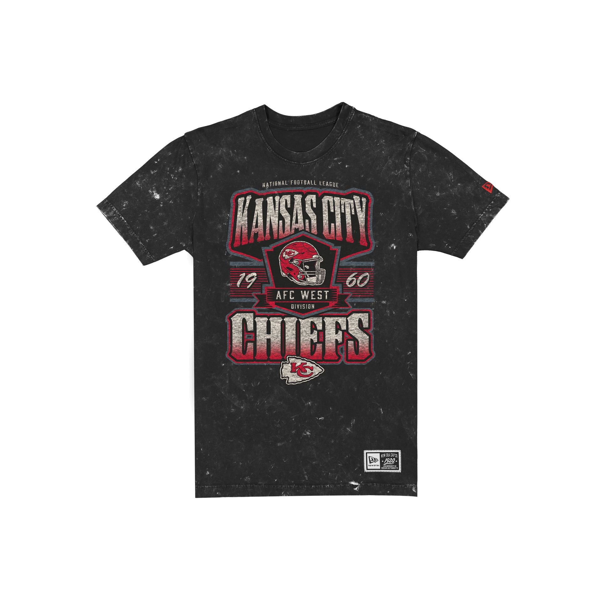 Kansas City Chiefs T-shirt noir graphique délavé