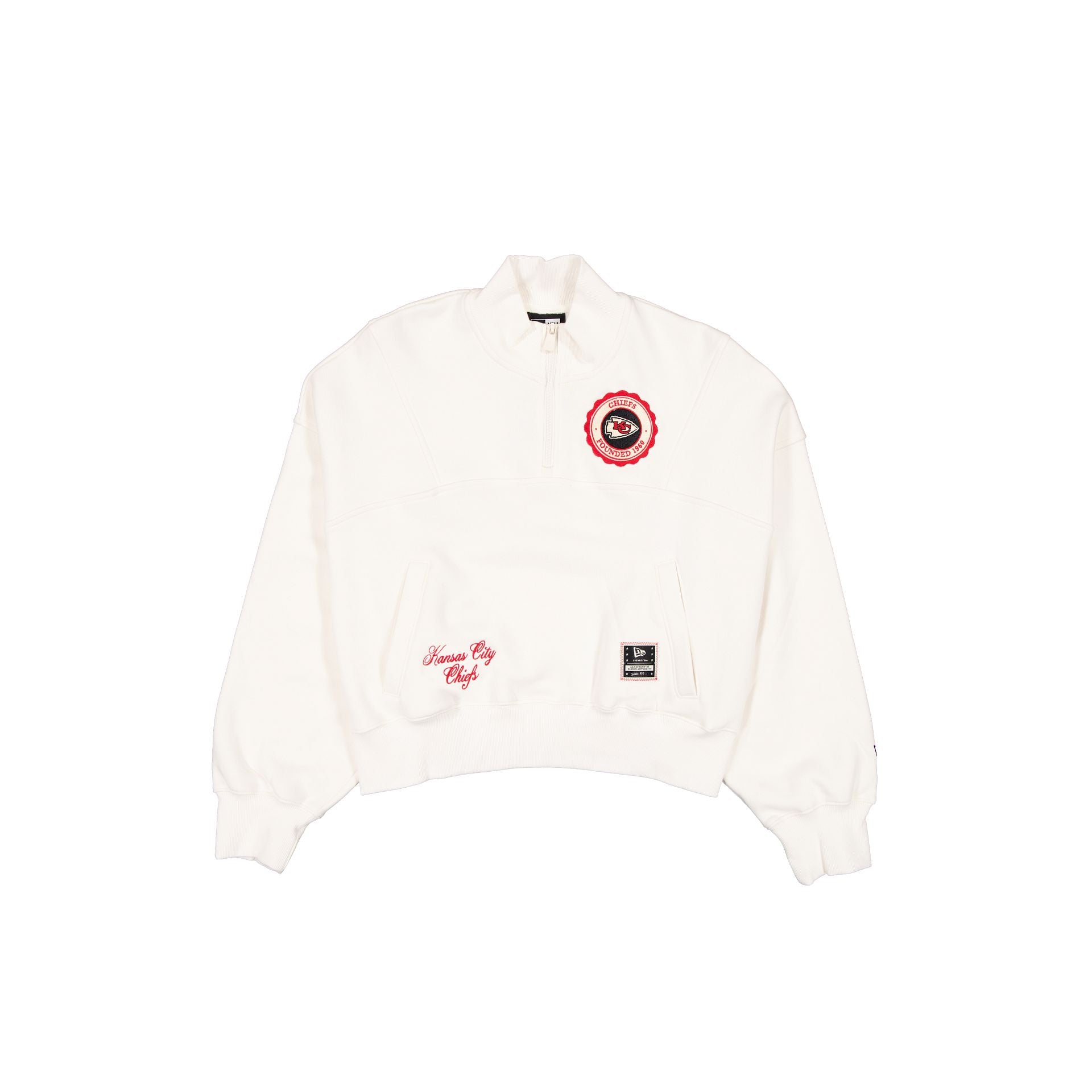 Kansas City Chiefs Pull zippé quart de tour blanc chromé pour femme