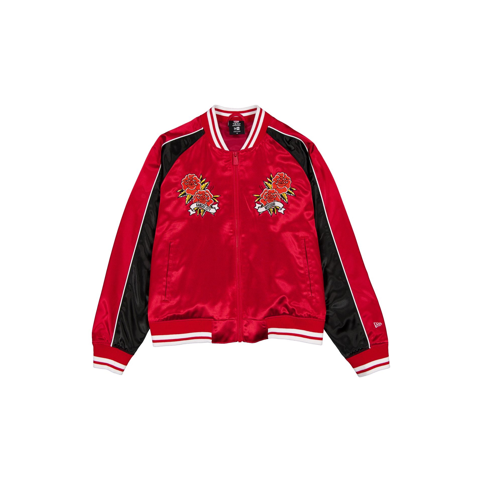 Kansas City Chiefs Veste universitaire en satin fleuri pour femme