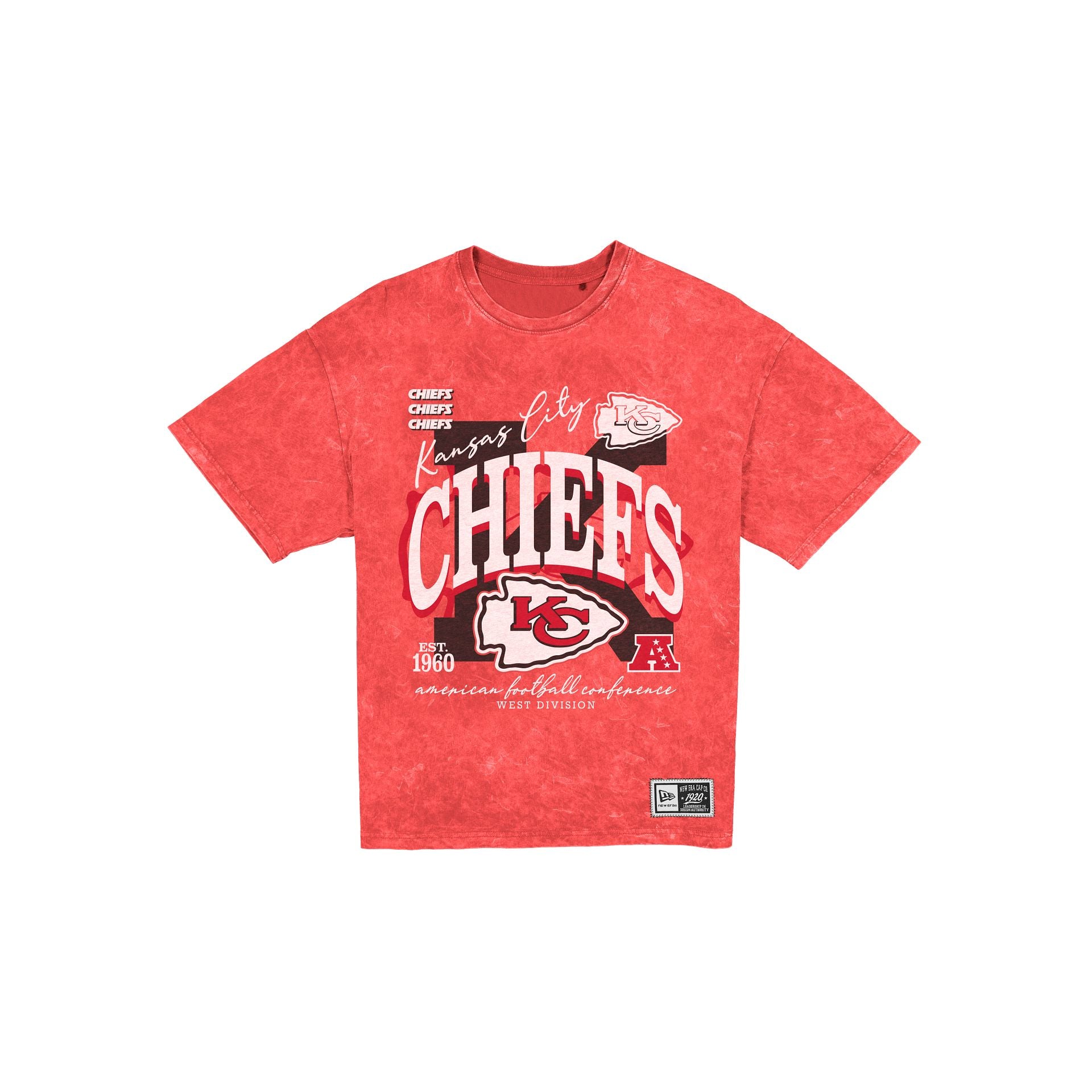 Kansas City Chiefs T-shirt délavé surdimensionné pour femme