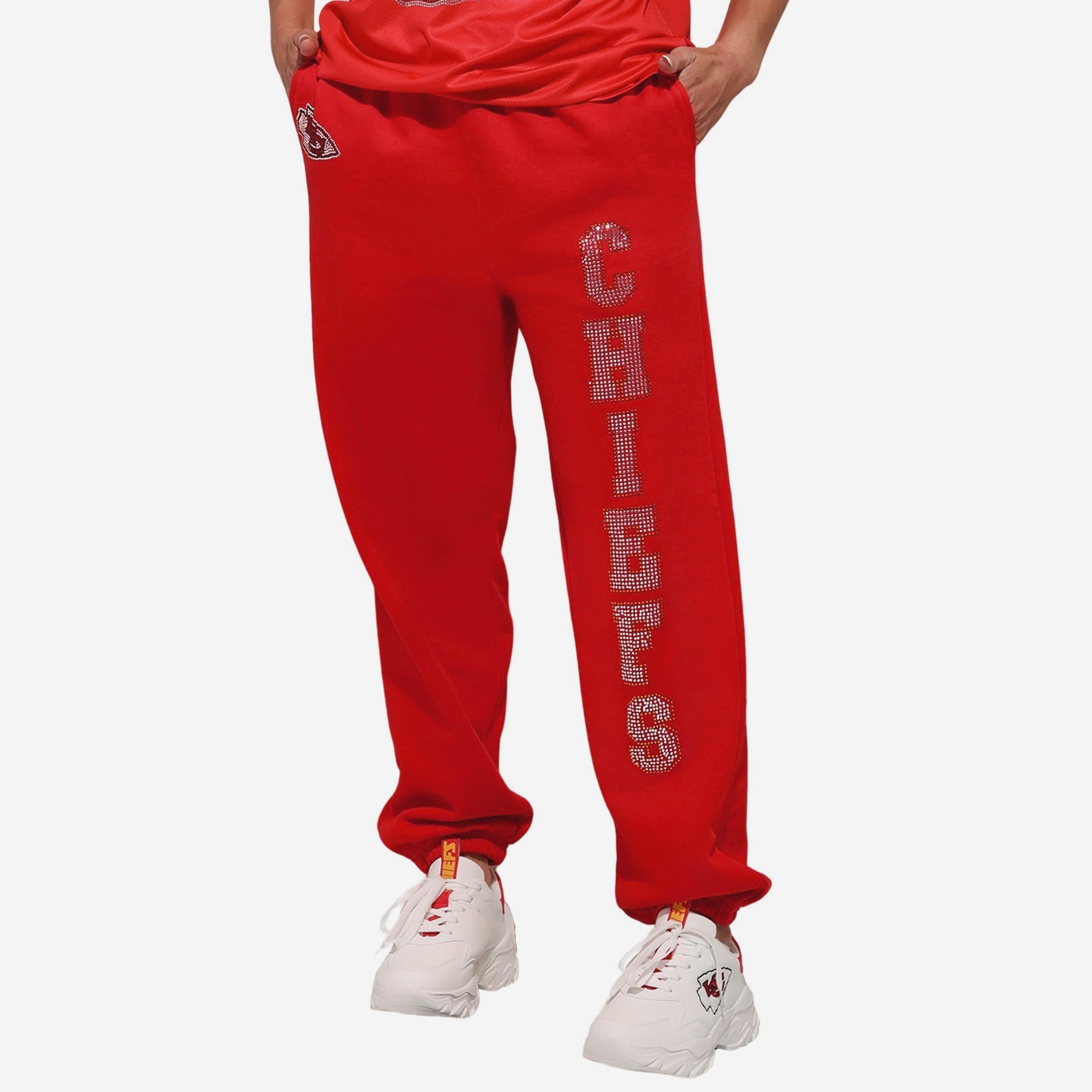 Kansas City Chiefs Pantalon de survêtement avec gros mot en strass pour femme