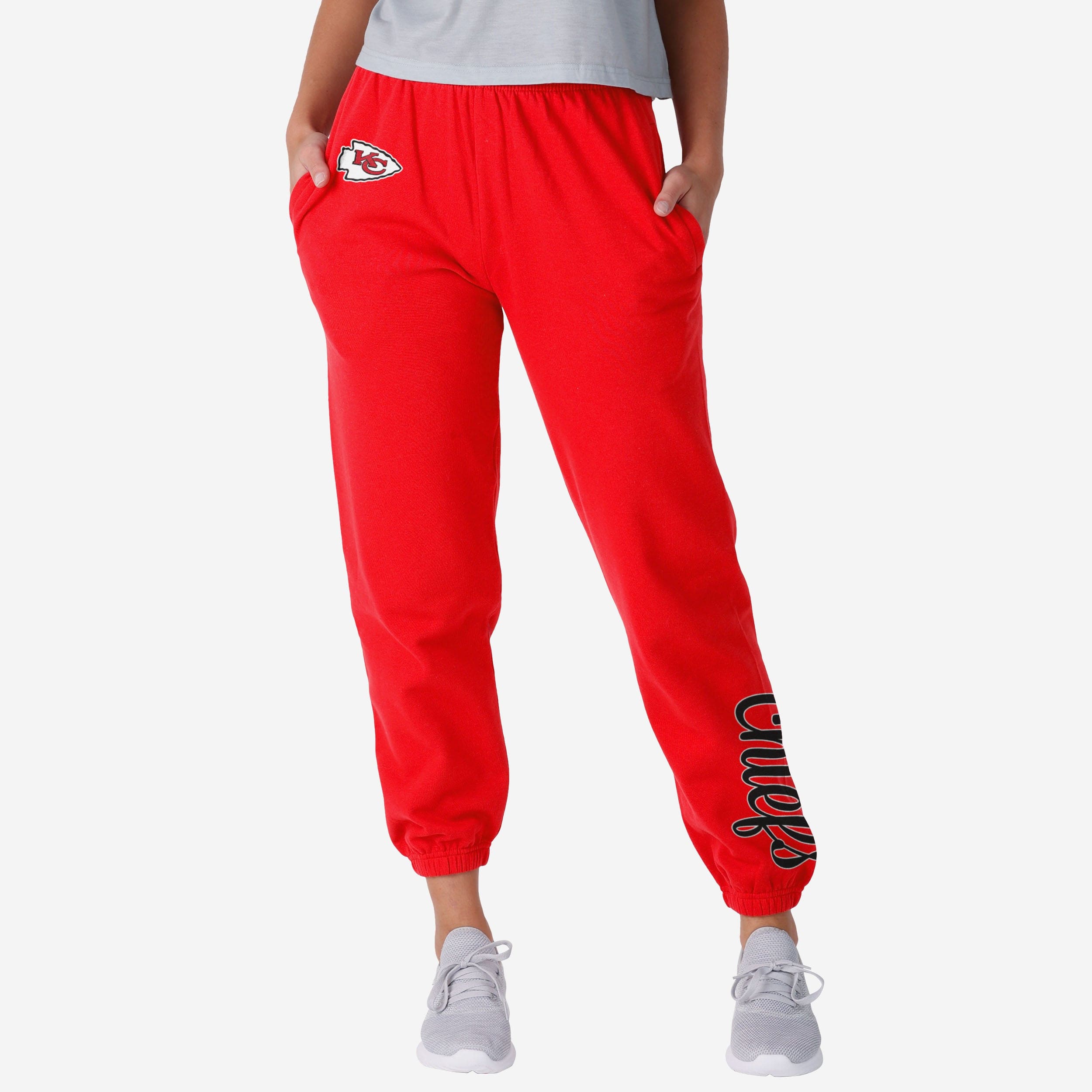 Kansas City Chiefs Pantalon de survêtement couleur équipe avec mot-symbole pour femmes