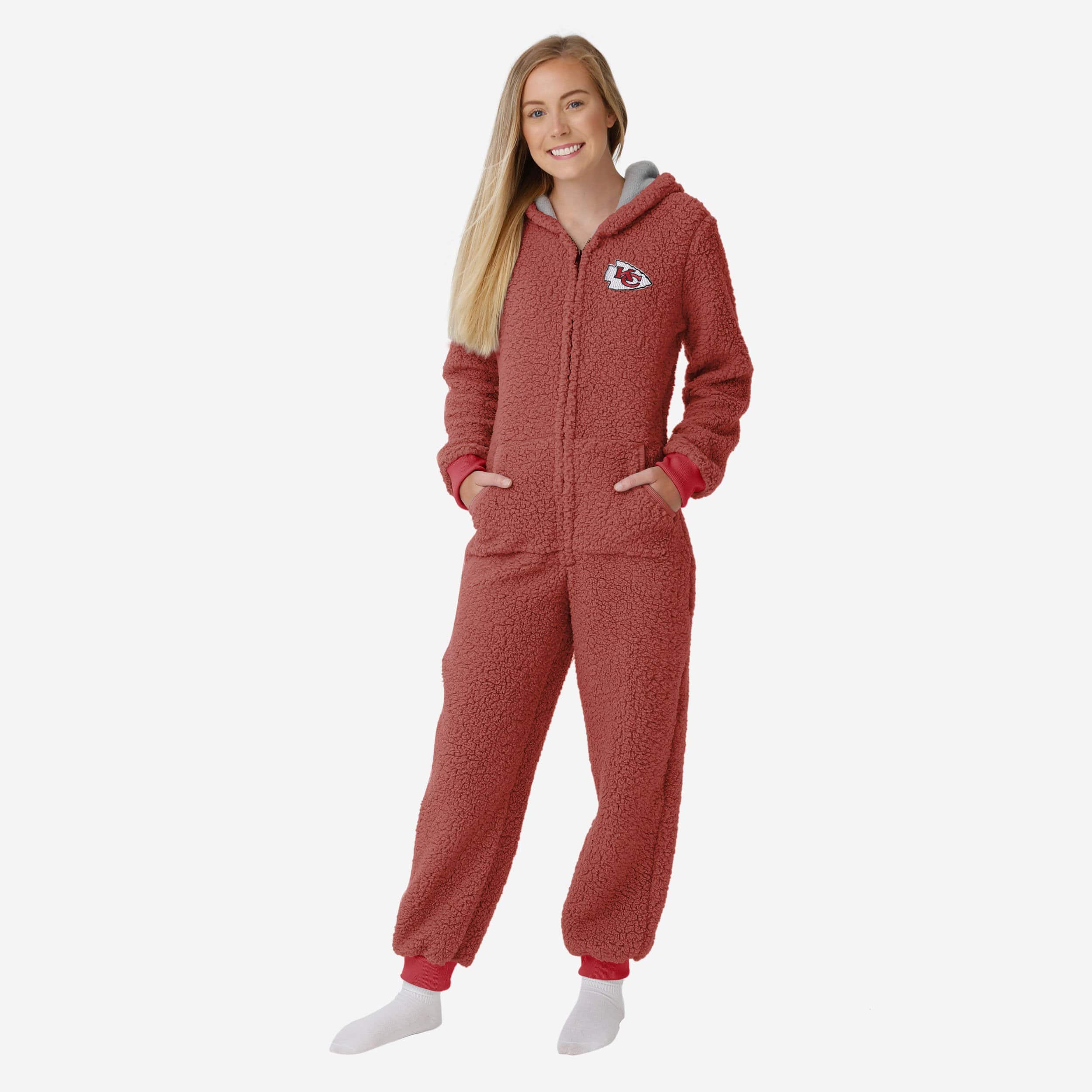 Kansas City Chiefs Pyjama une pièce Sherpa pour femme