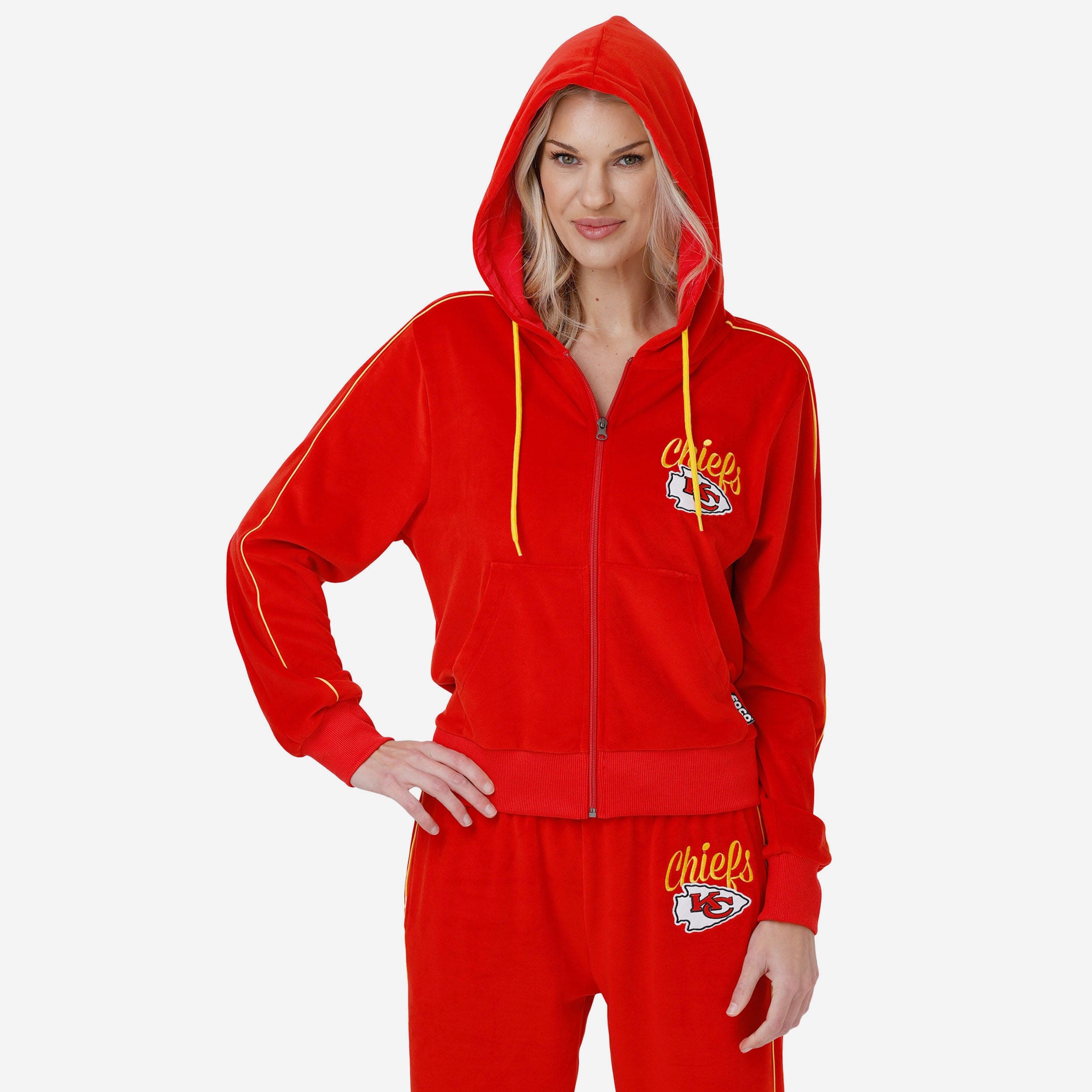 Kansas City Chiefs Haut zippé en velours pour femme