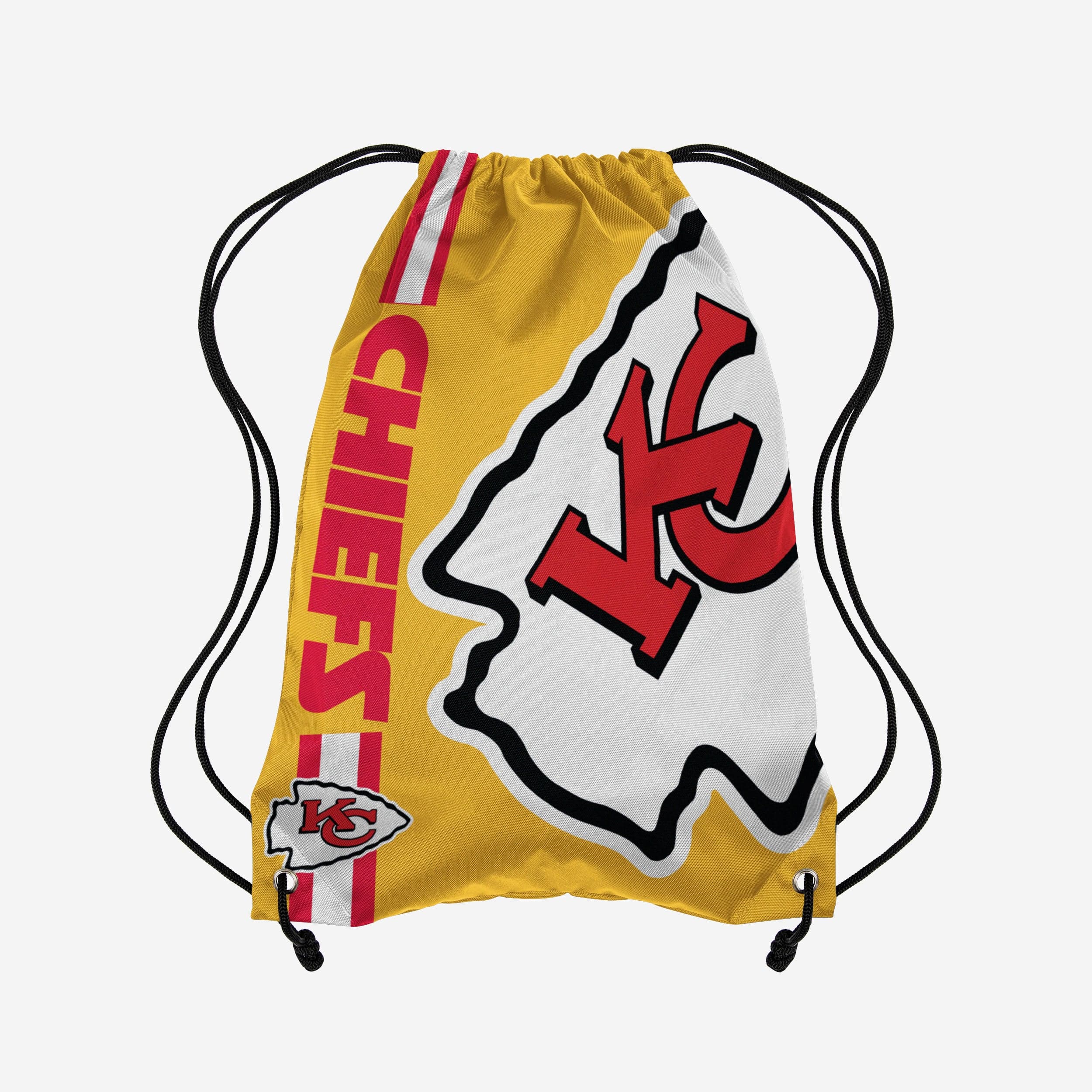 Kansas City Chiefs Sac à dos à cordon de serrage avec grand logo de couleur alternative jaune