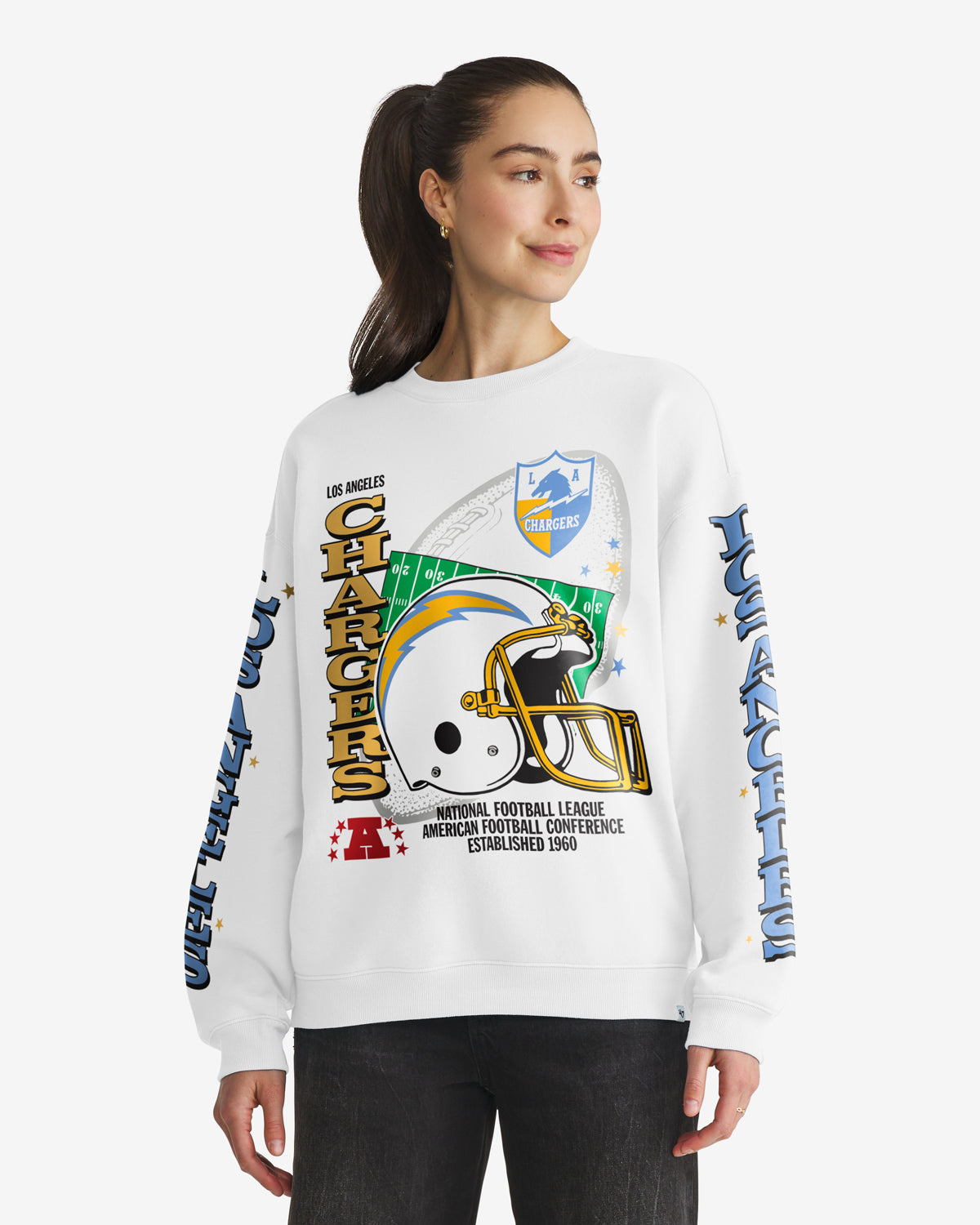 Los Angeles Chargers ÉQUIPAGE SURDIMENSIONNÉ HISTORIQUE THUNDEROUS '47 POUR FEMMES