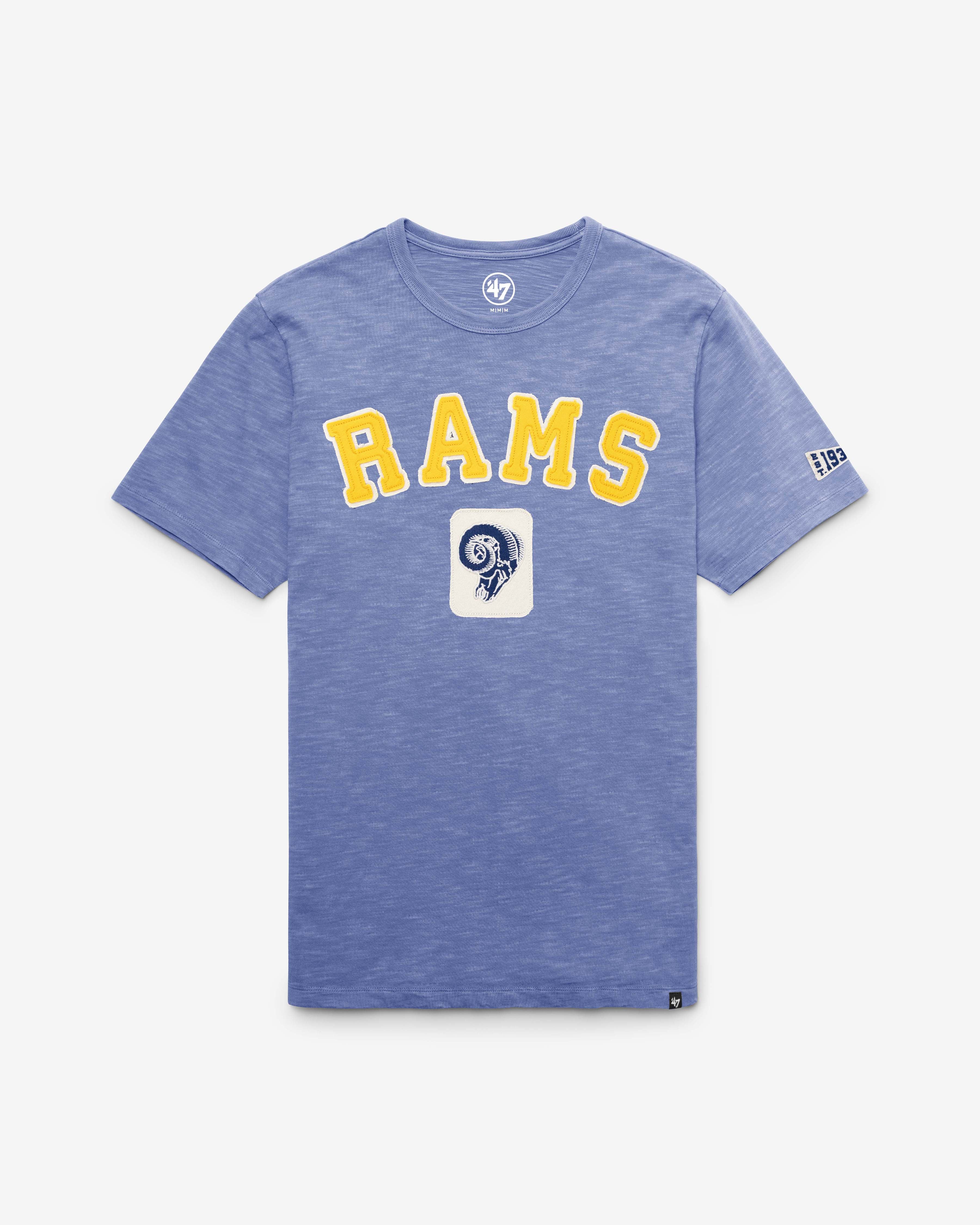 Los Angeles Rams HISTORIQUE SEYMOORE BIEN USÉ '47 HEAVY SLUB TEE