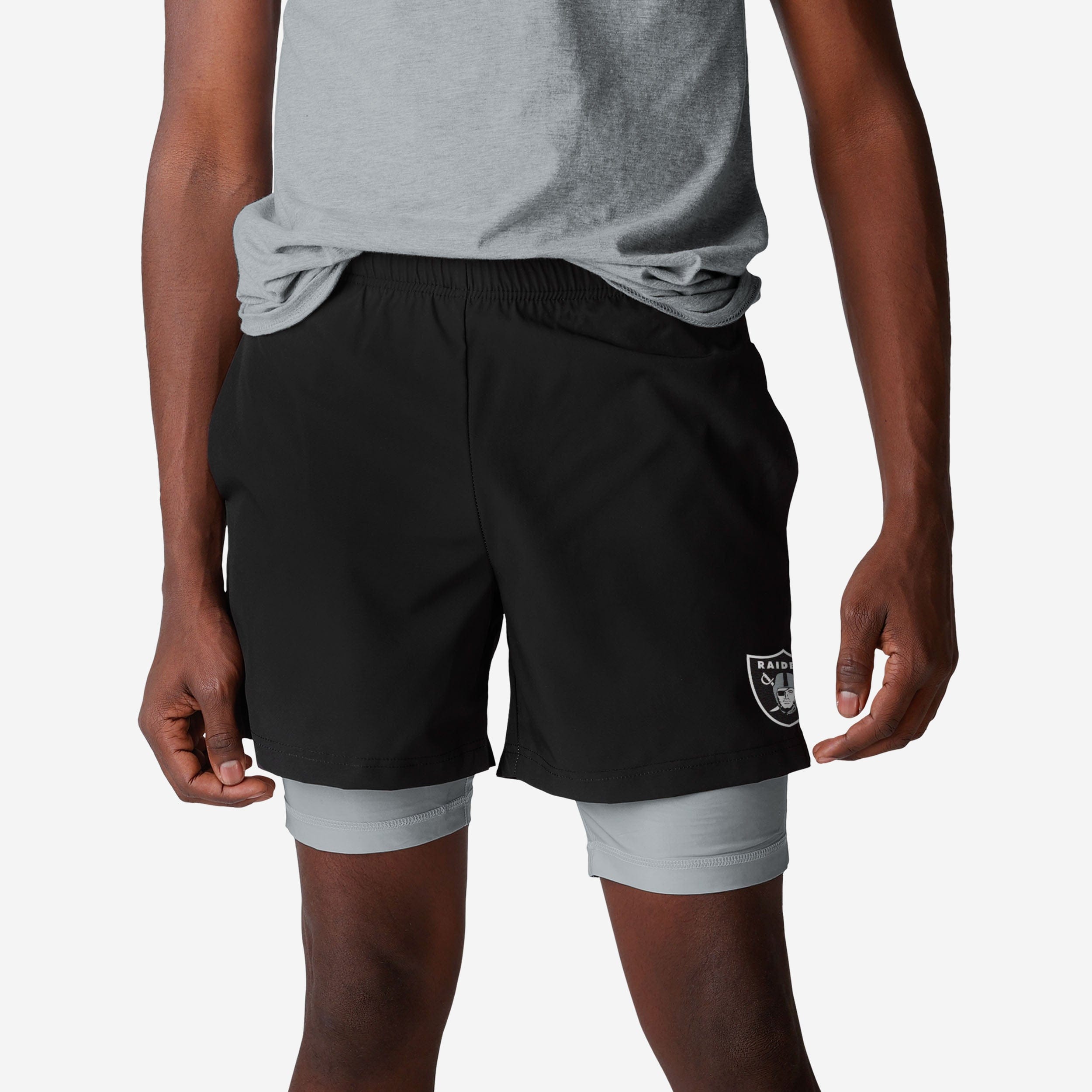 Las Vegas Raiders Short noir à doublure couleur équipe